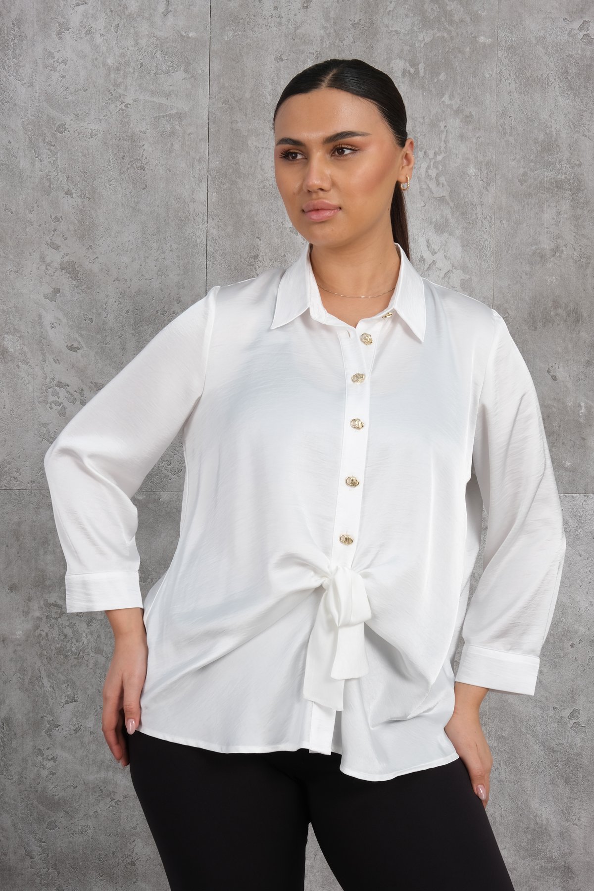Plus Size Blouse-White