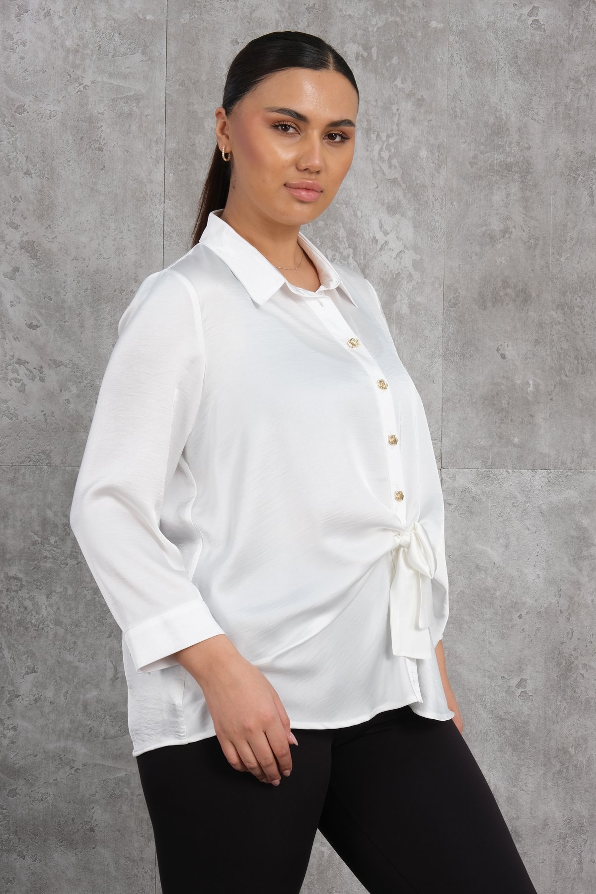 Plus Size Blouse-White