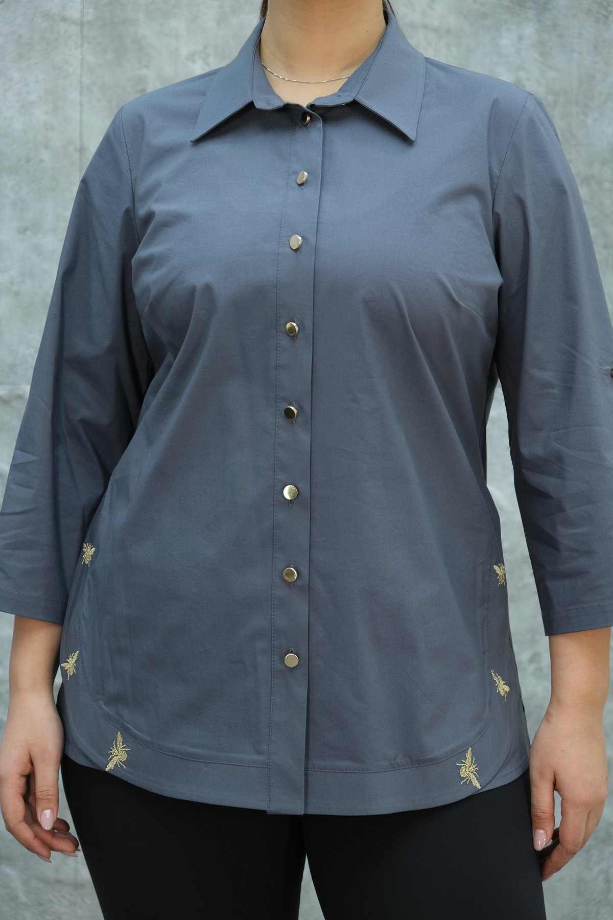 Plus Size Shirt-Grey