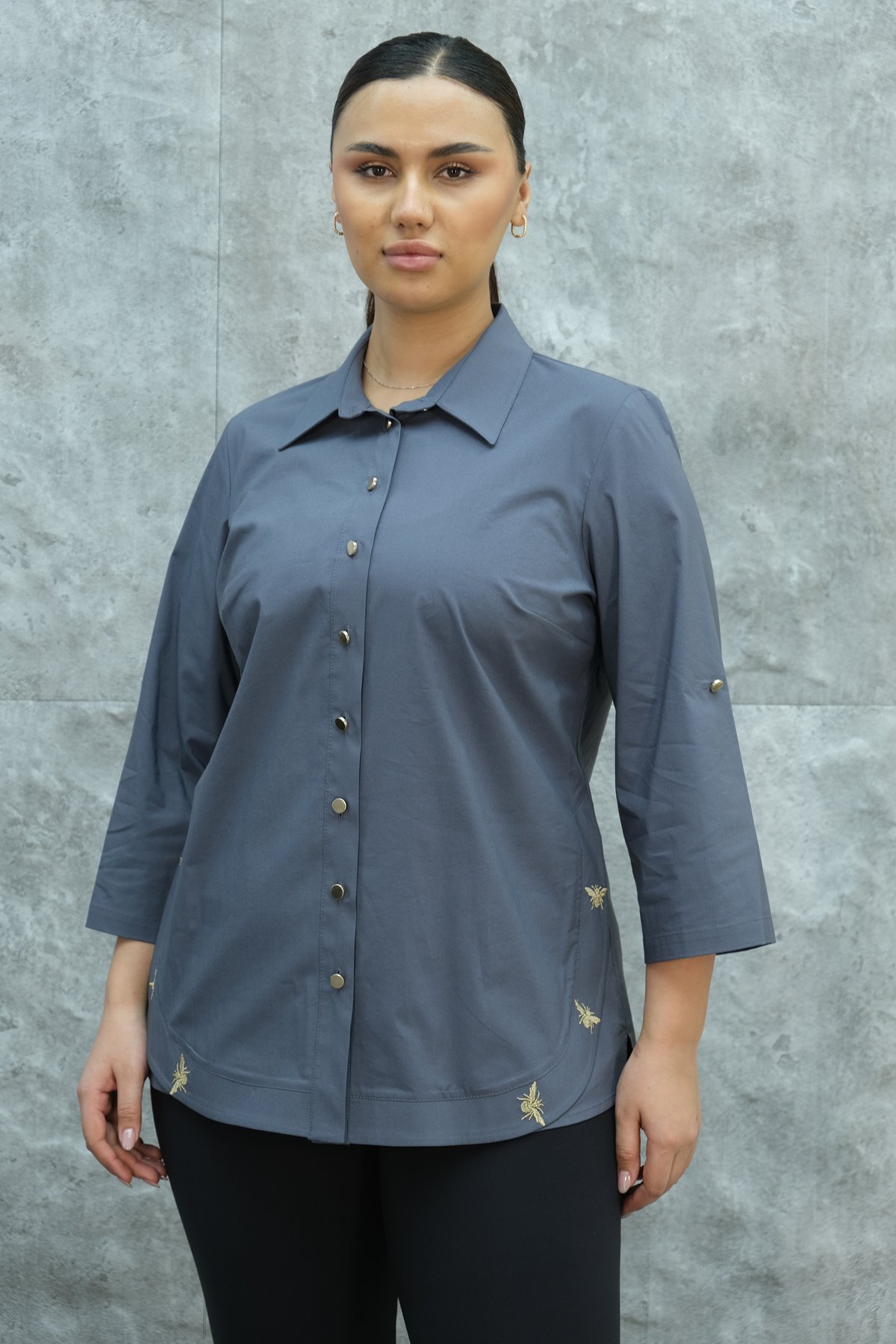 Super Plus Size Shirt-Grey