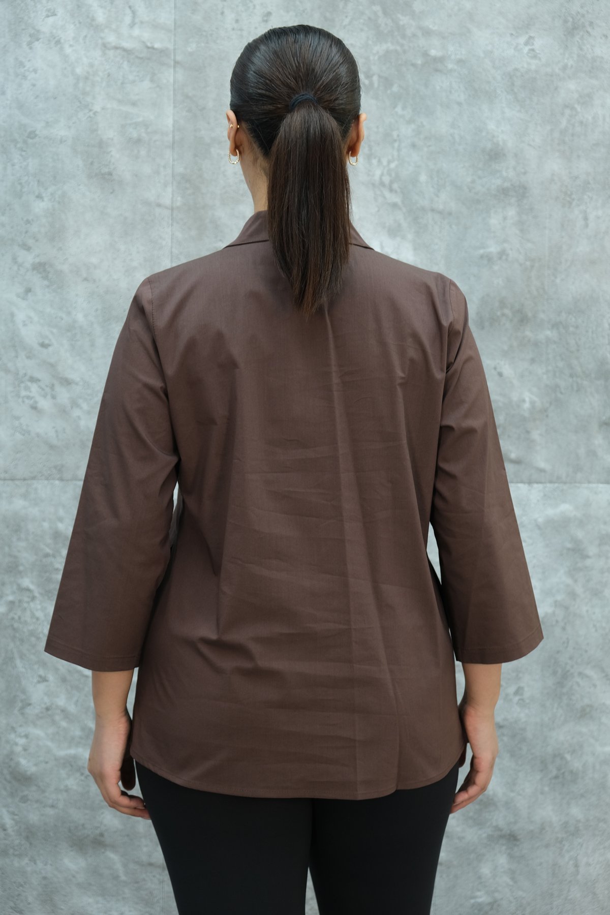 Plus Size Shirt-Brown