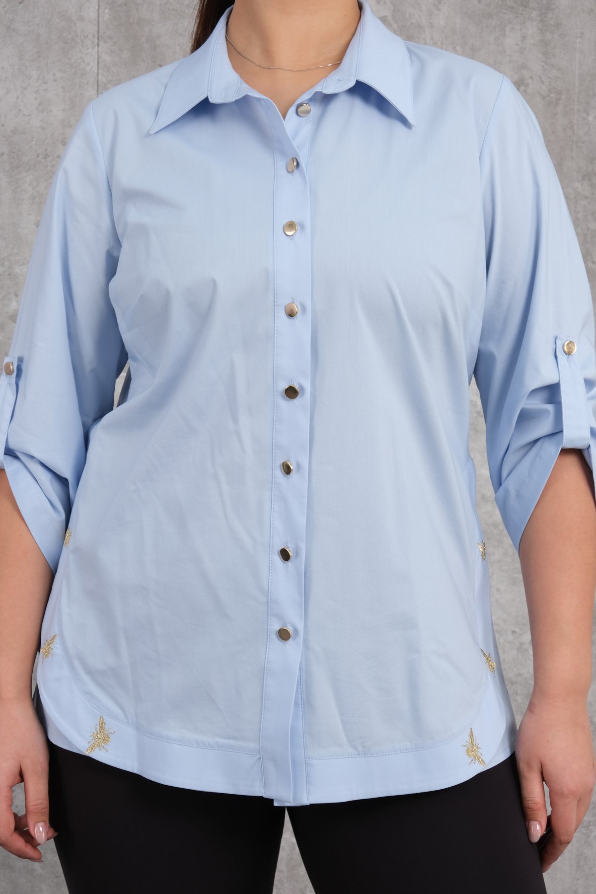 Plus Size Shirt-Blue