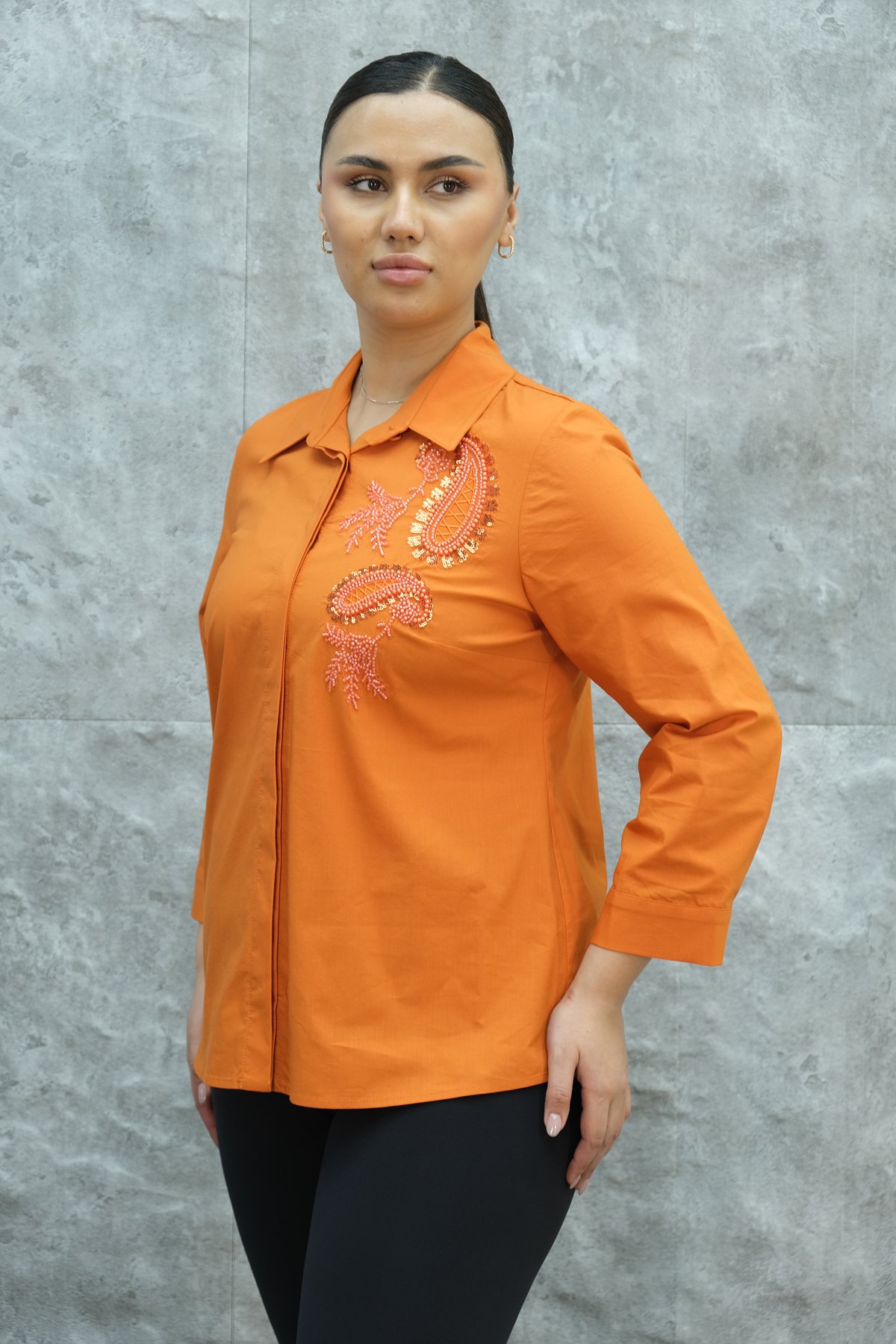 Super Plus Size Shirt-Orange