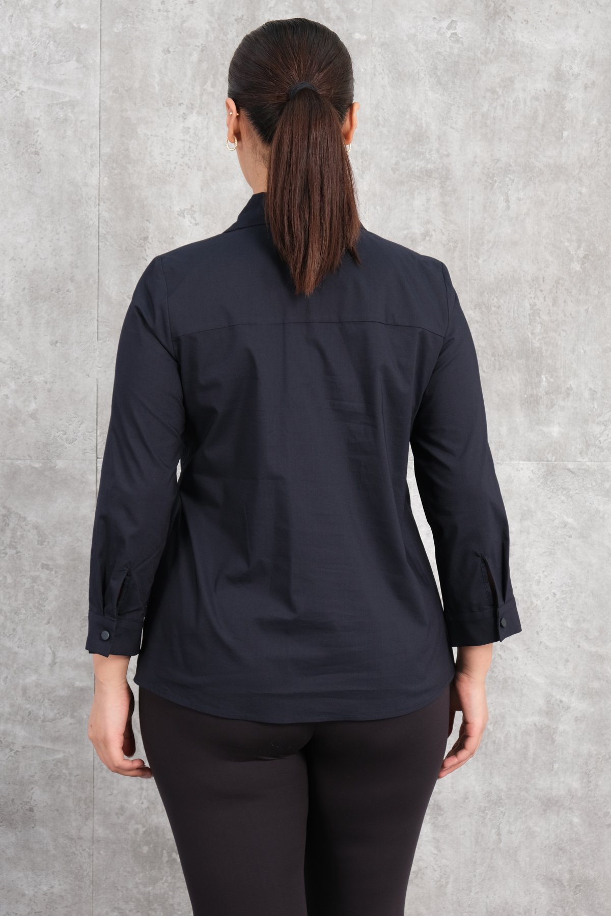 Super Plus Size Shirt-Dark Blue