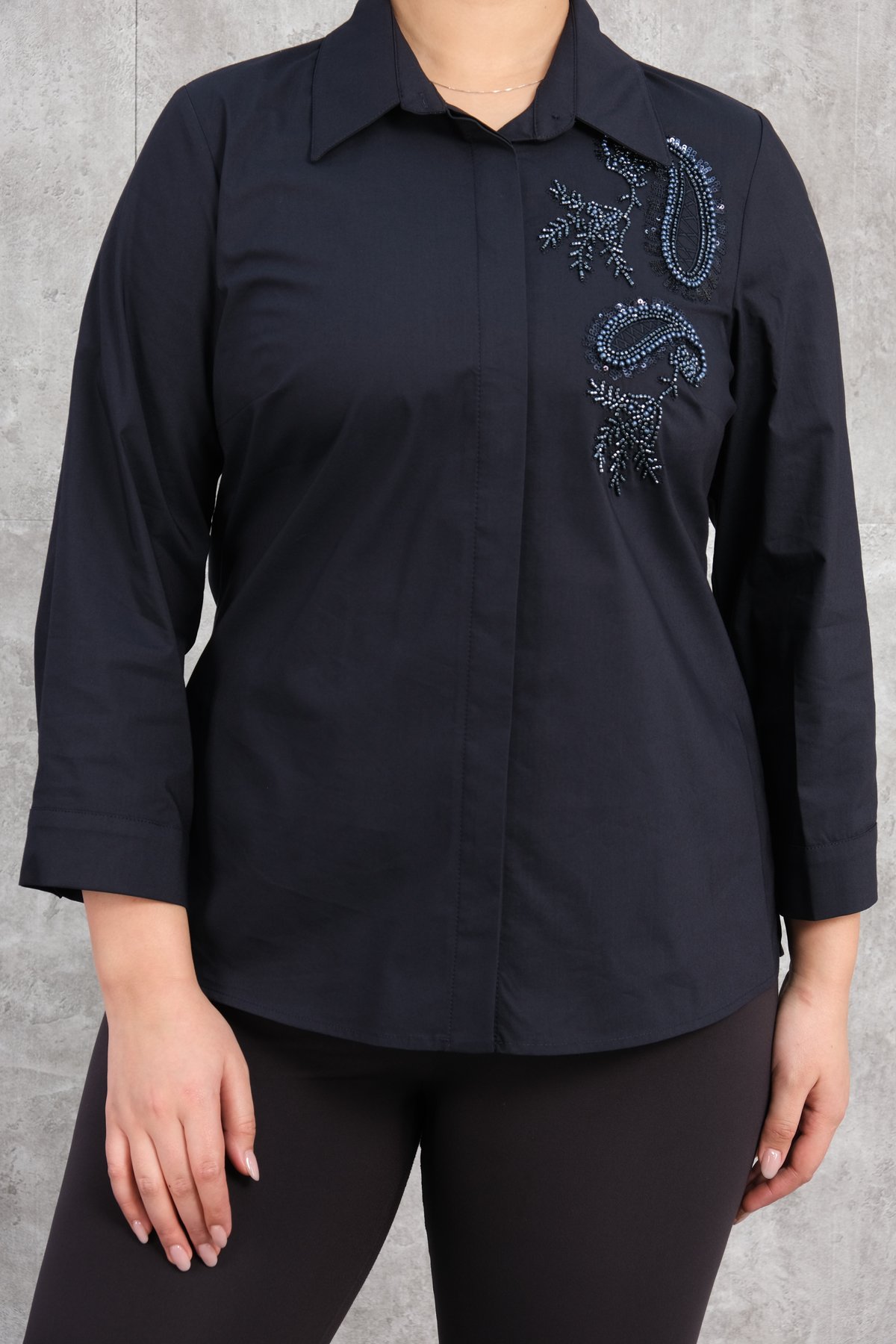 Super Plus Size Shirt-Dark Blue