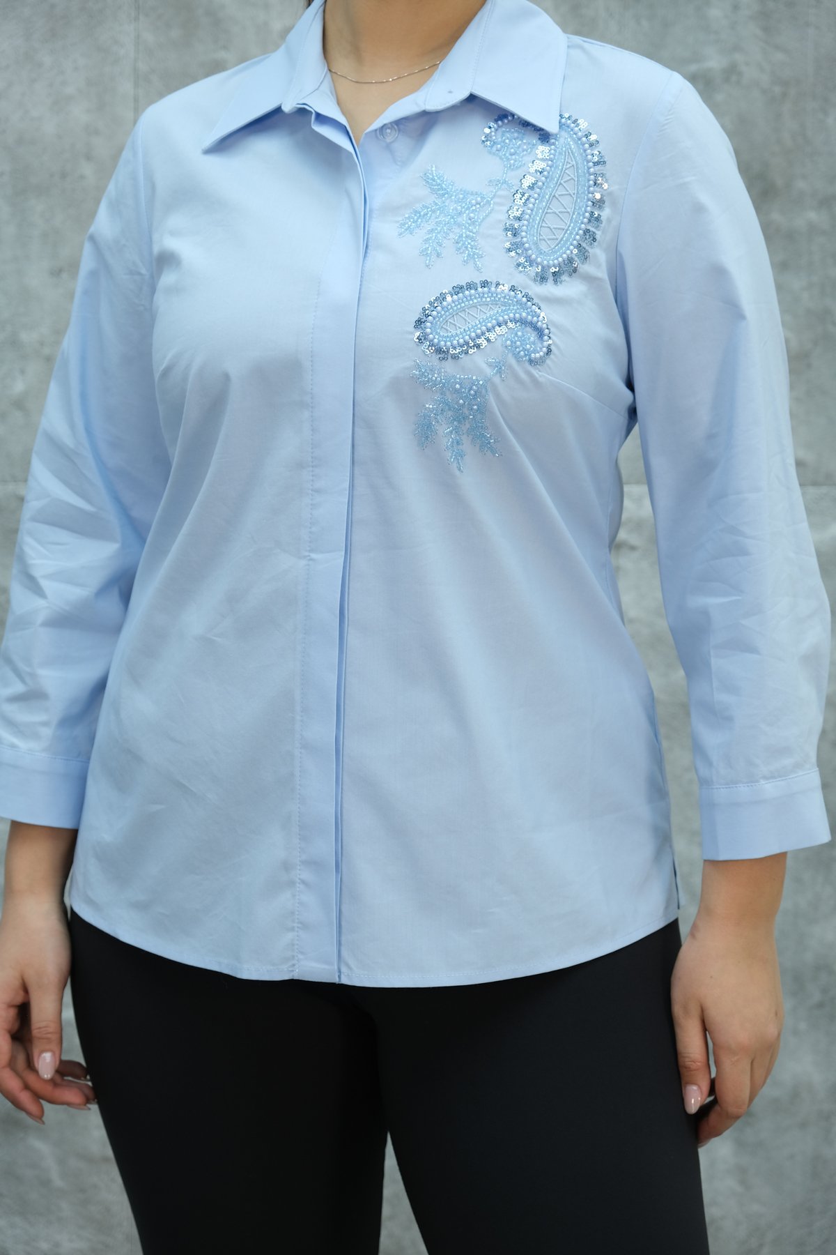 Plus Size Shirt-Blue