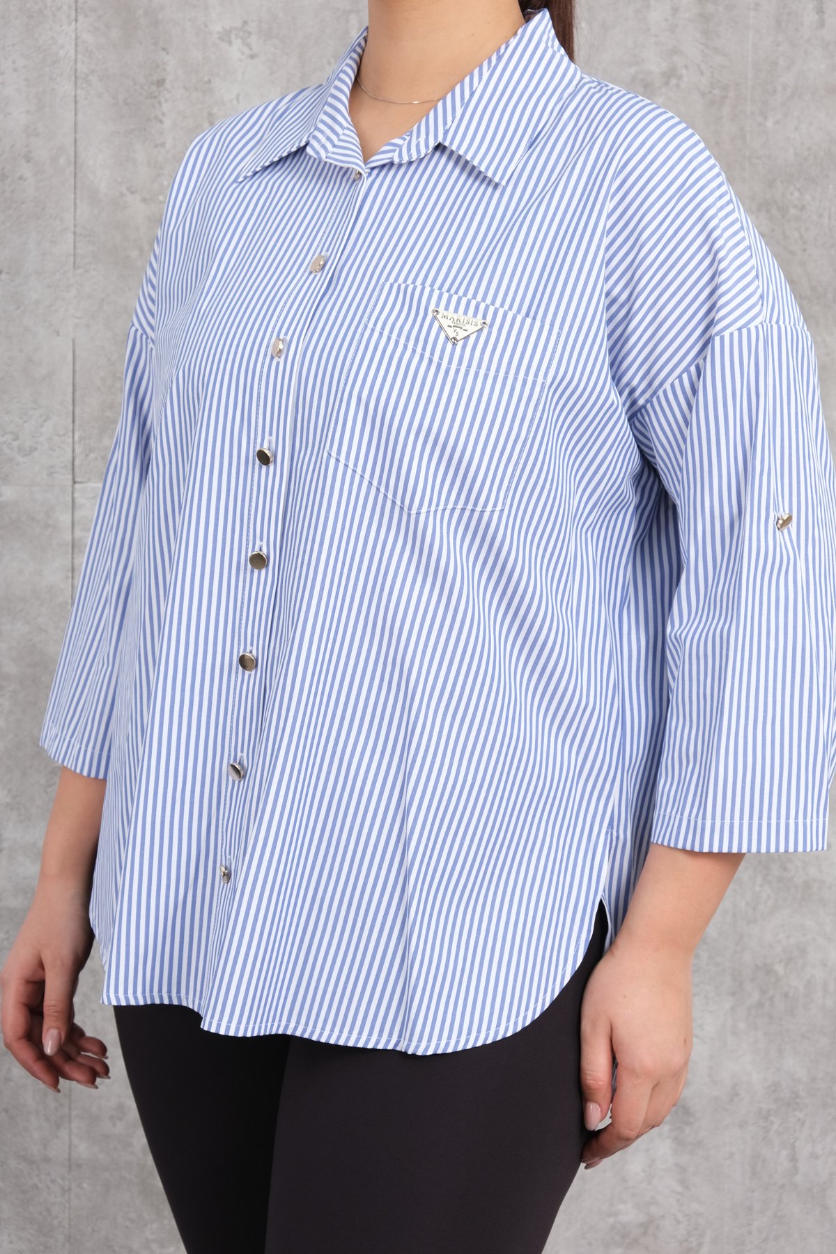 Super Plus Size Shirt-Dark Blue