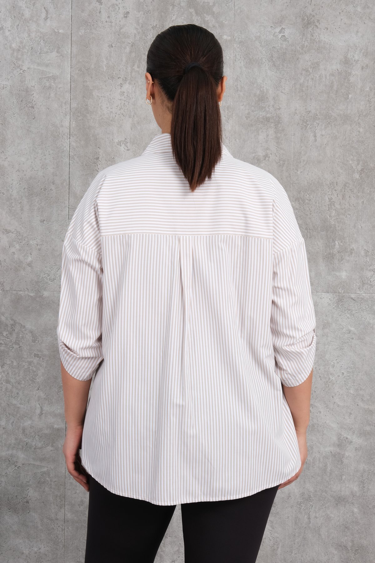 Super Plus Size Shirt-Beige