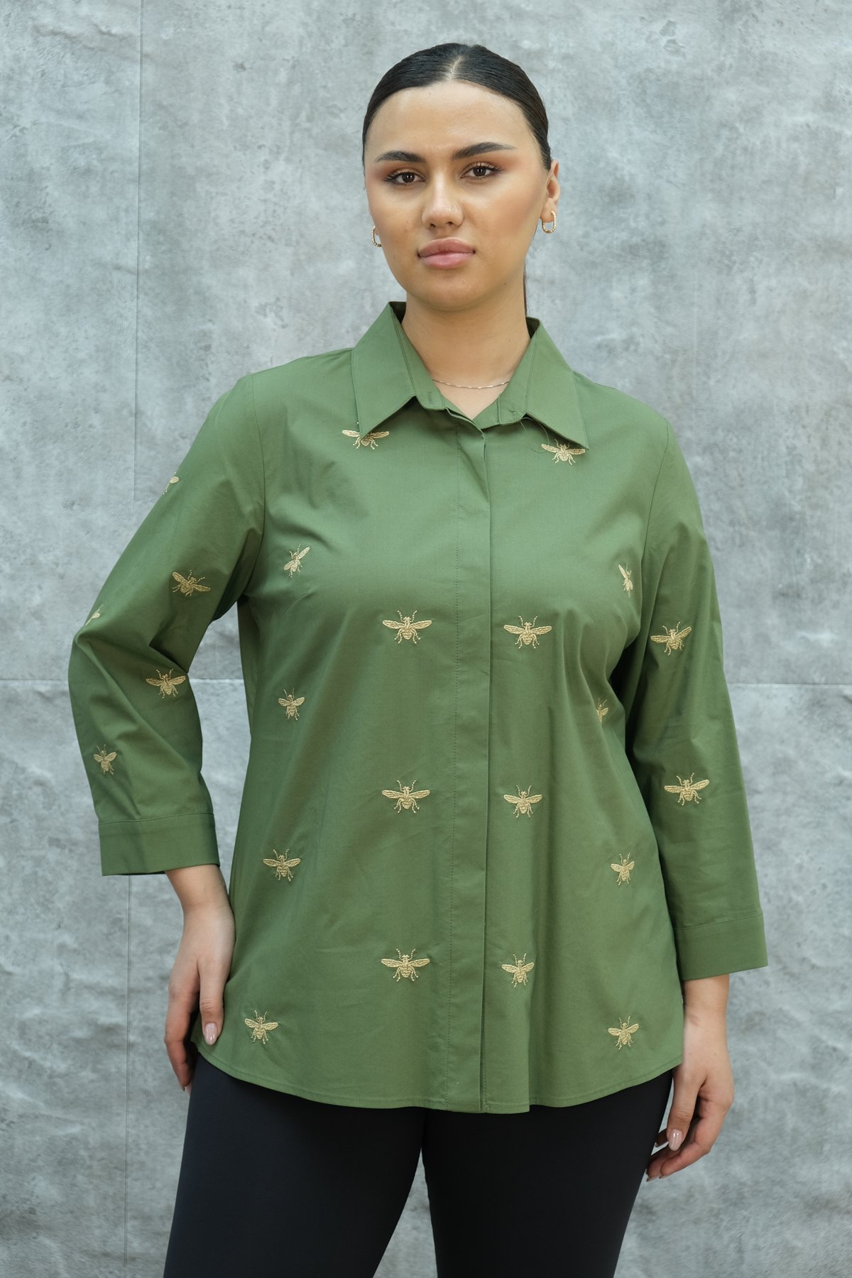 Plus Size Shirt-Khaki