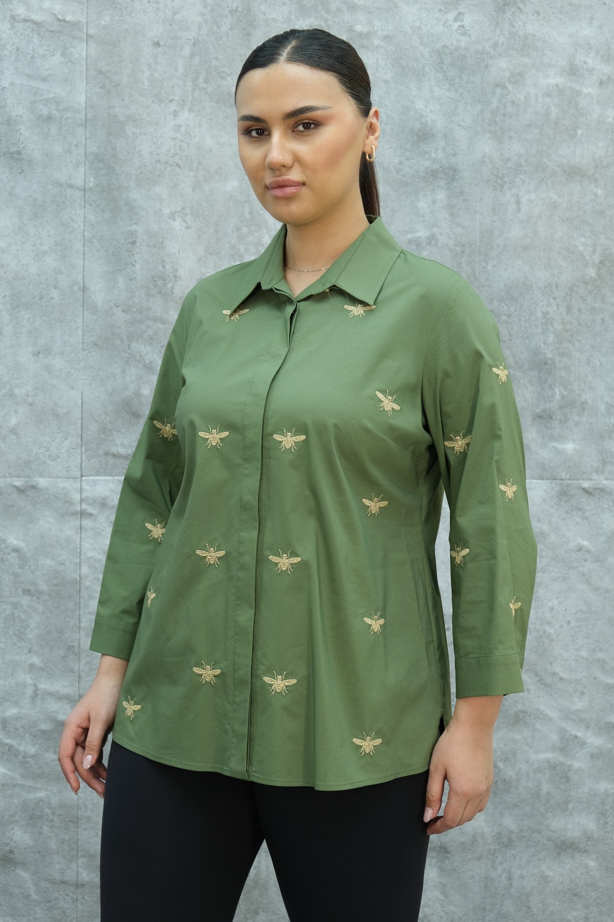 Plus Size Shirt-Khaki