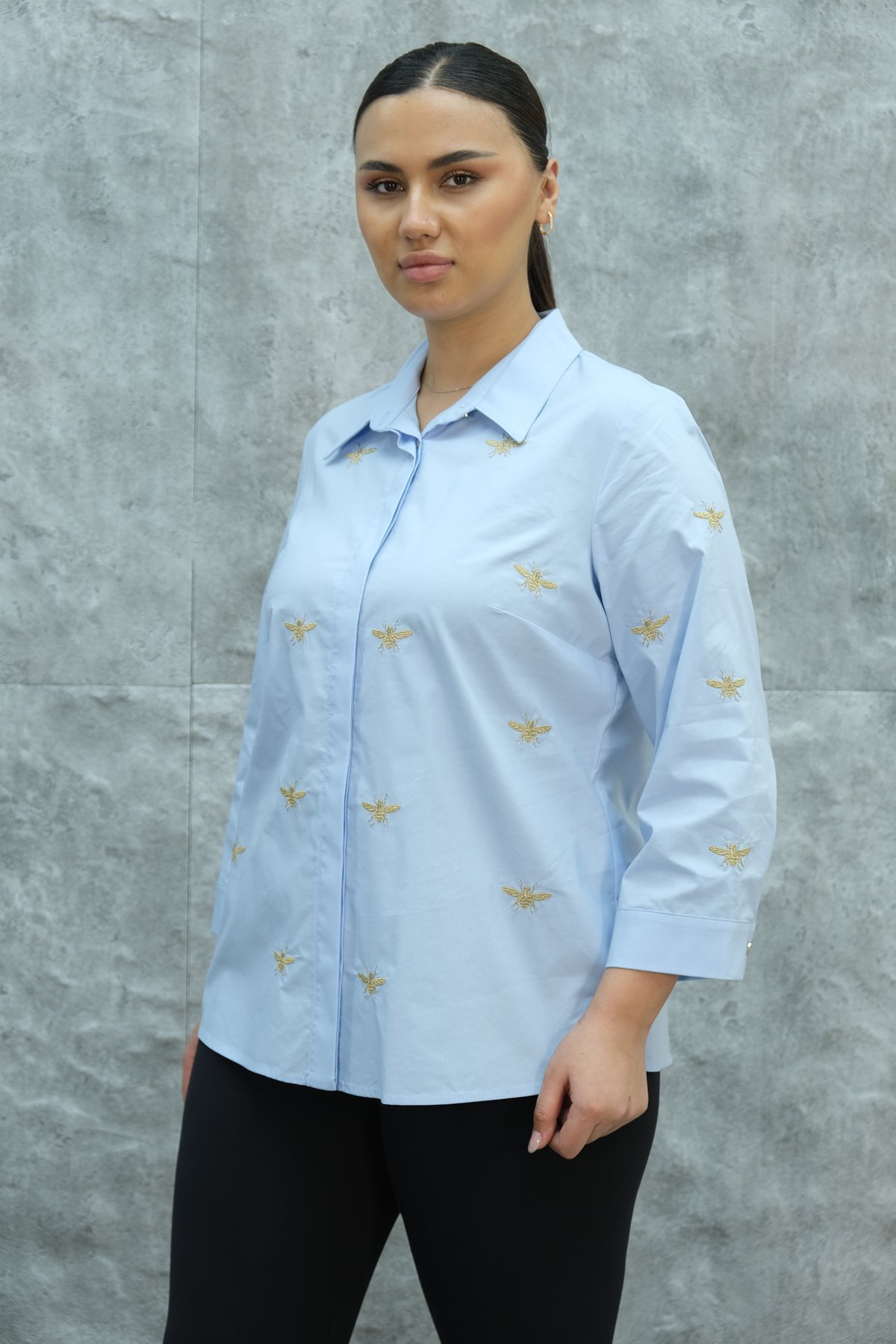 Plus Size Shirt-Blue