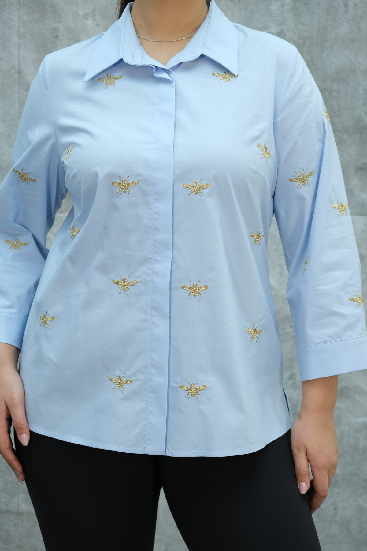 Plus Size Shirt-Blue