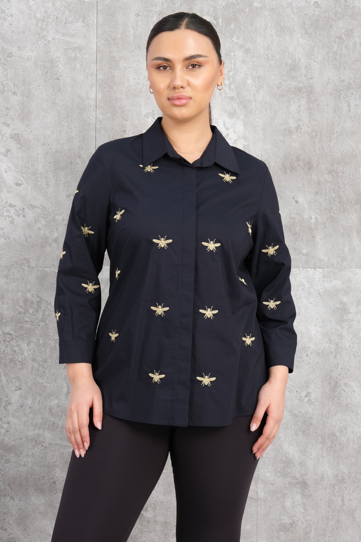 Super Plus Size Shirt-Dark Blue