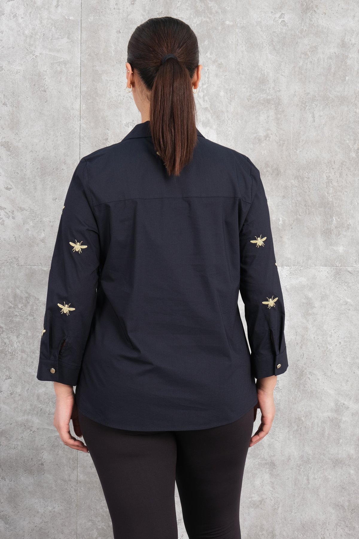 Super Plus Size Shirt-Dark Blue