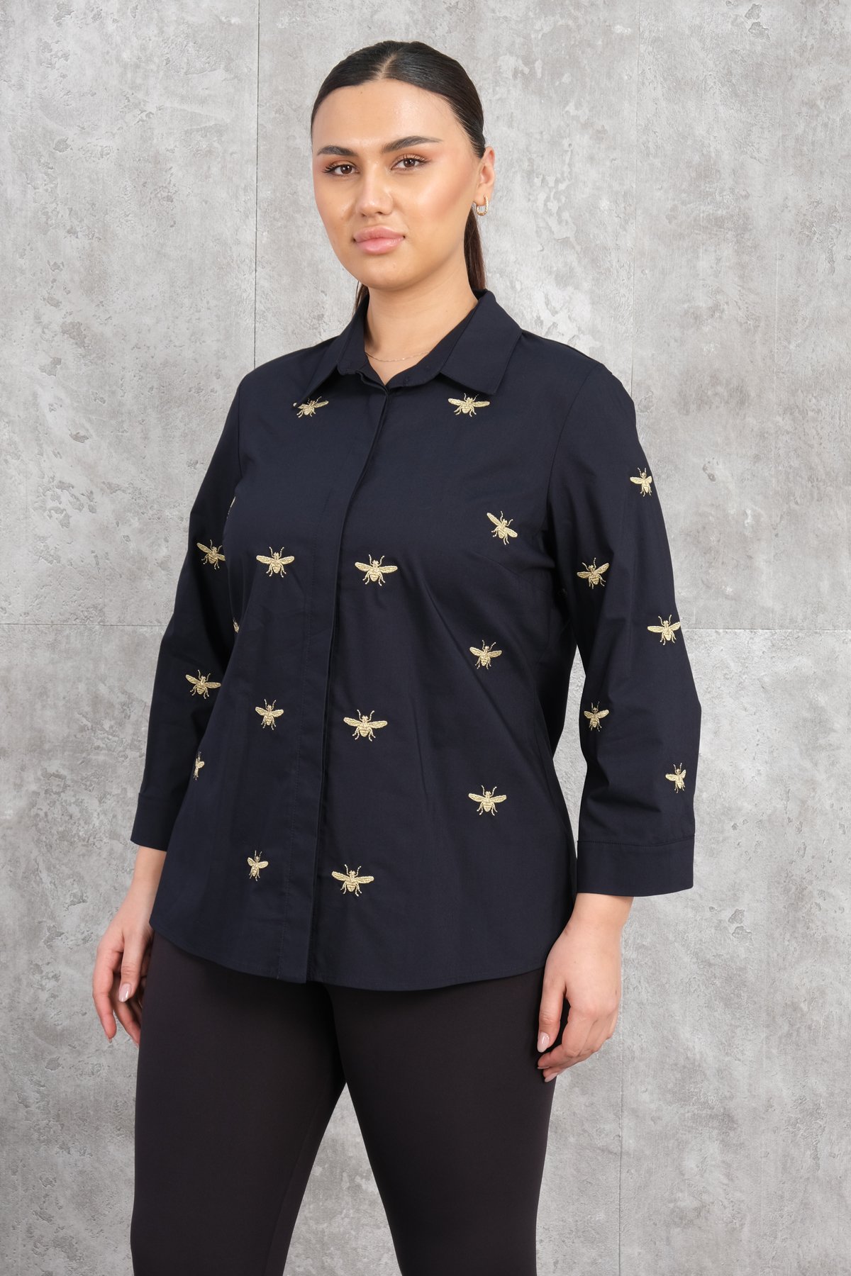 Super Plus Size Shirt-Dark Blue