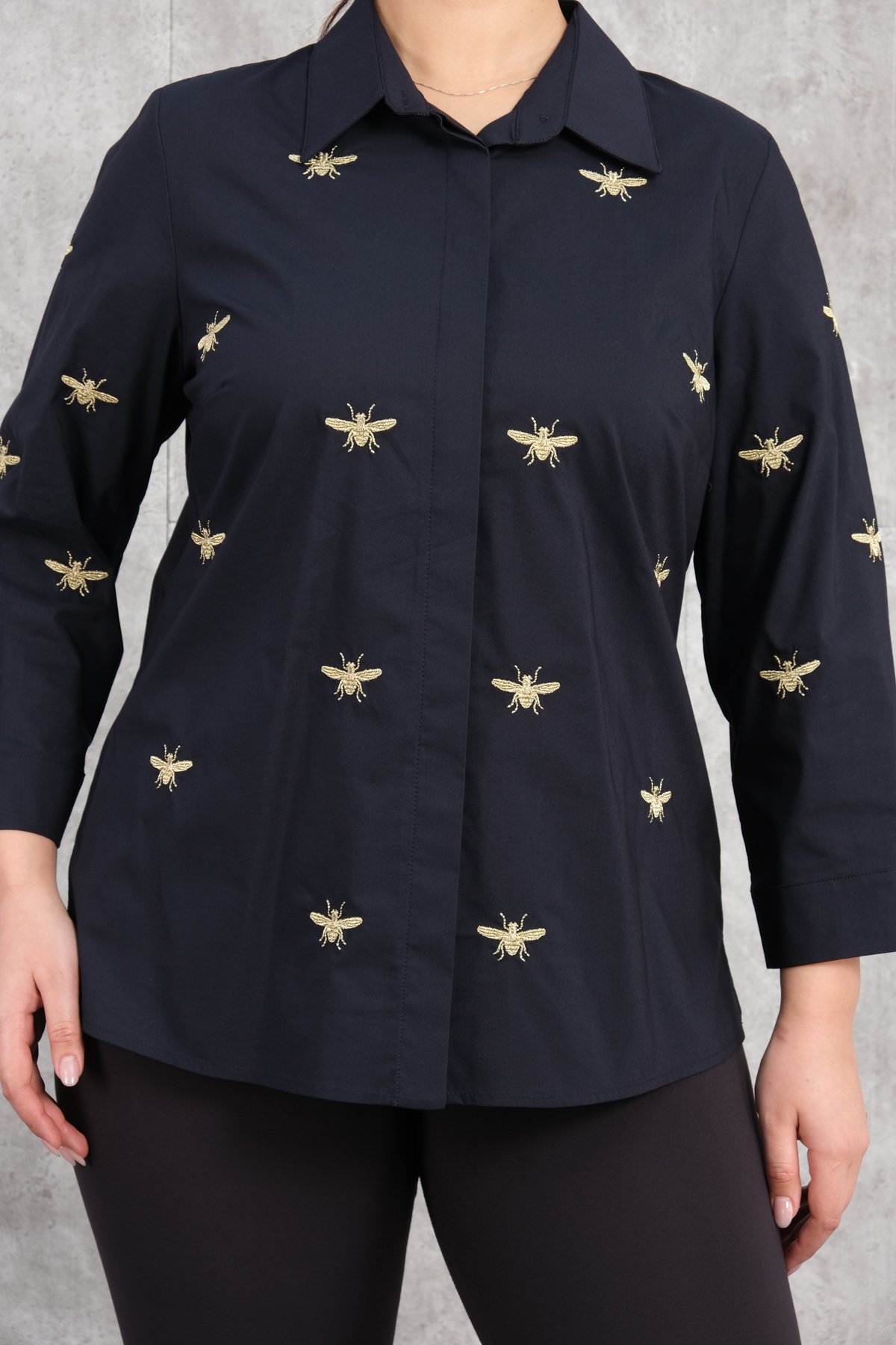Super Plus Size Shirt-Dark Blue