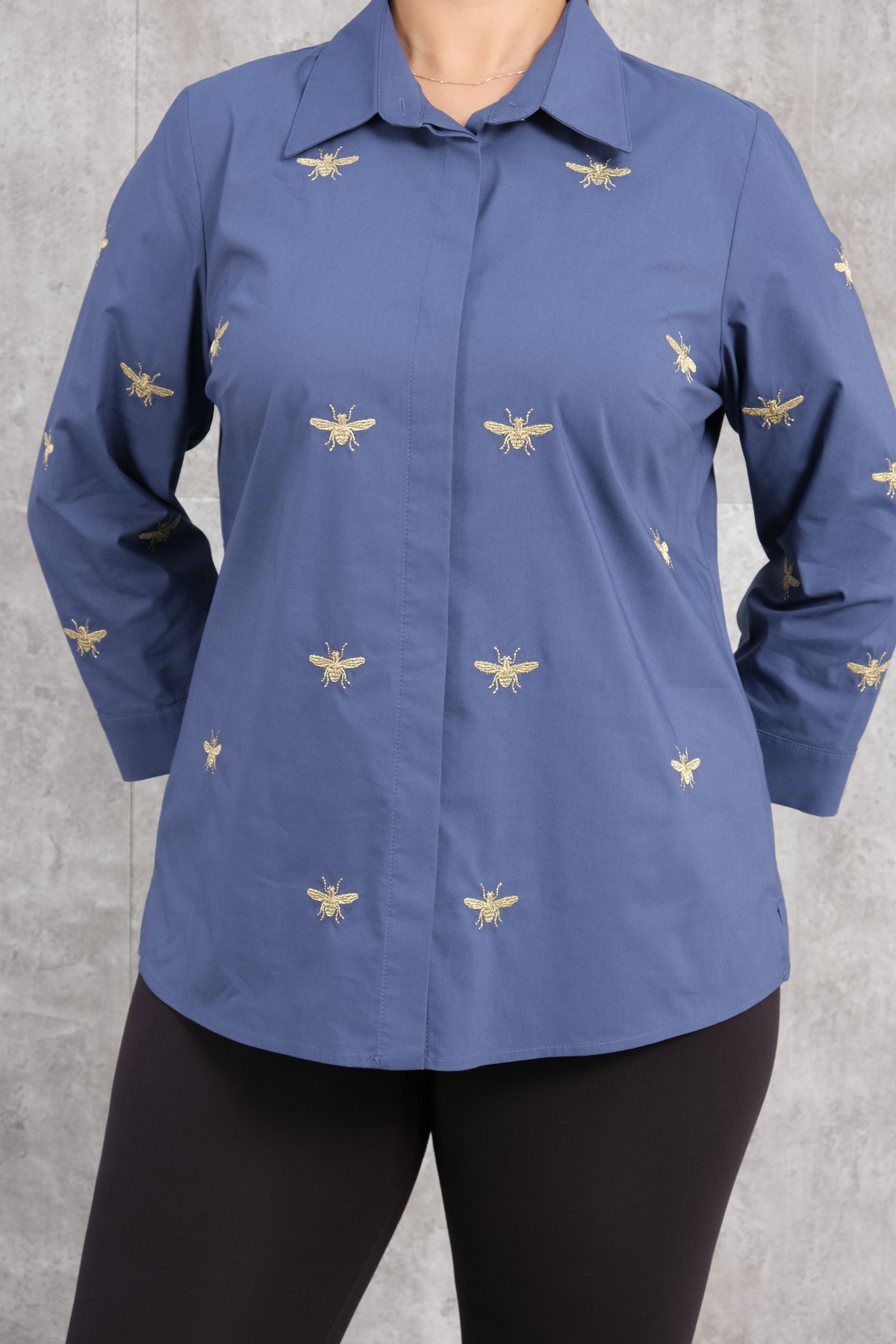 Plus Size Shirt-Indigo