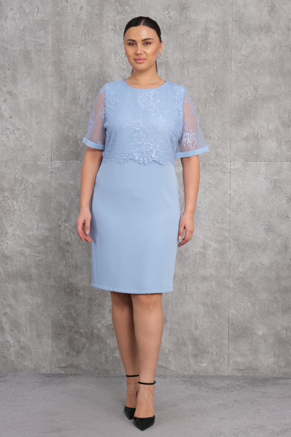 Plus Size Dress-Blue