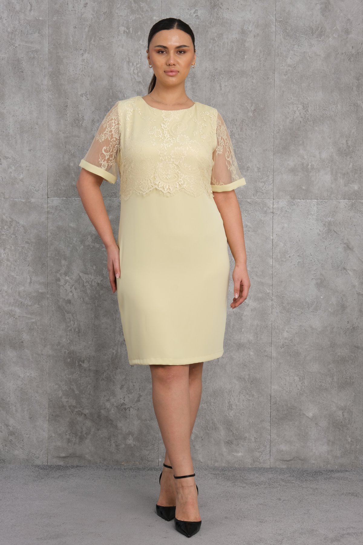 Plus Size Dress-Yellow