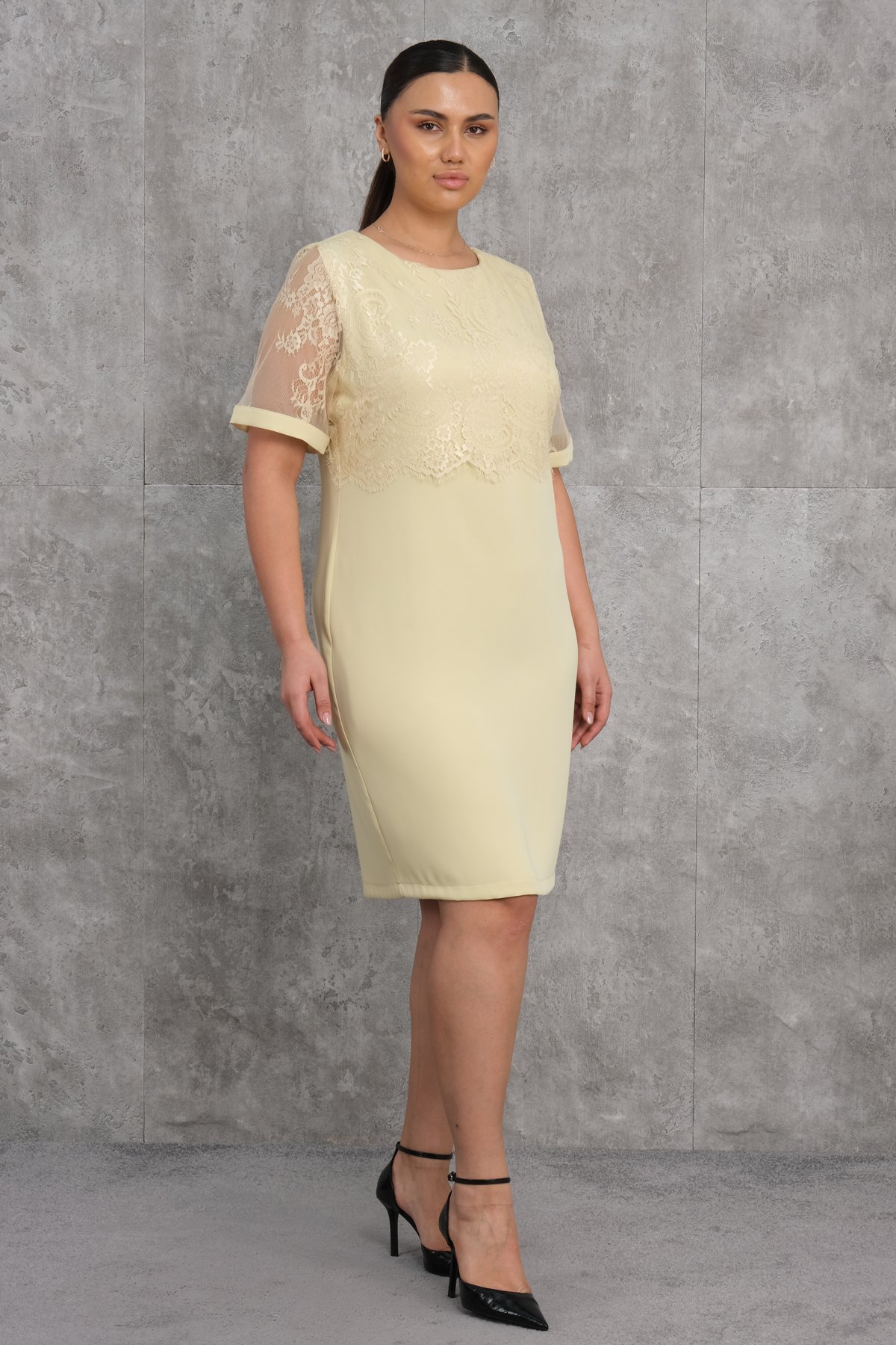 Plus Size Dress-Yellow