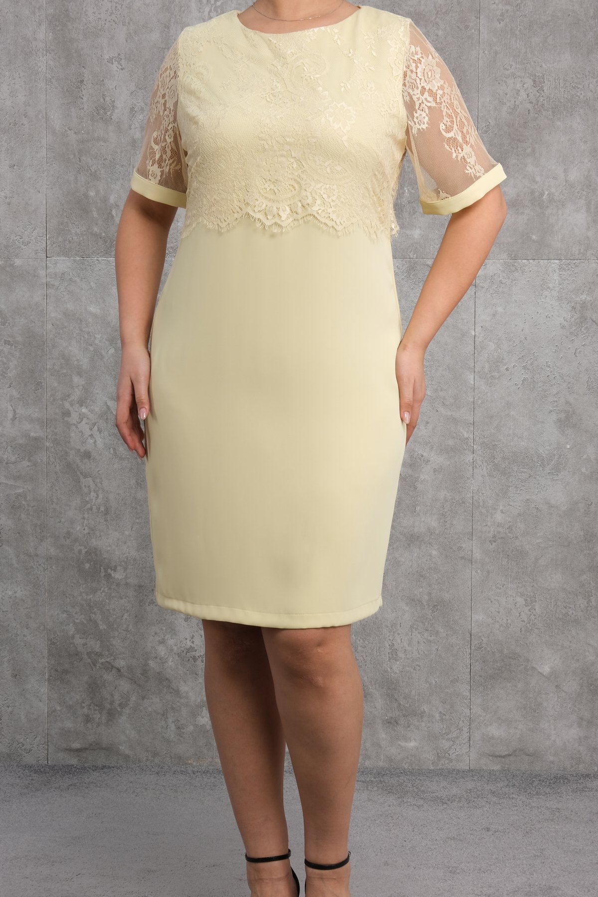 Plus Size Dress-Yellow