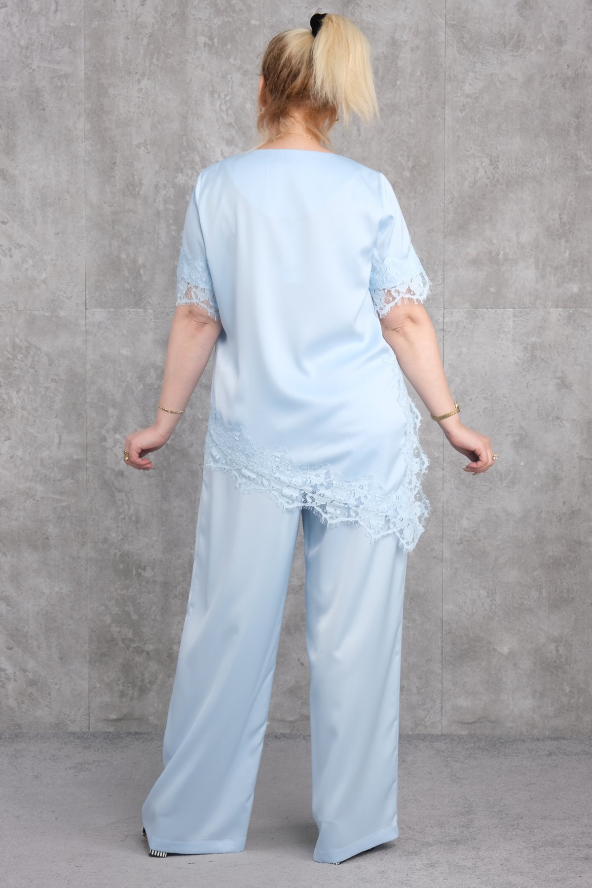 Plus Size Two-Piece Set-Blue