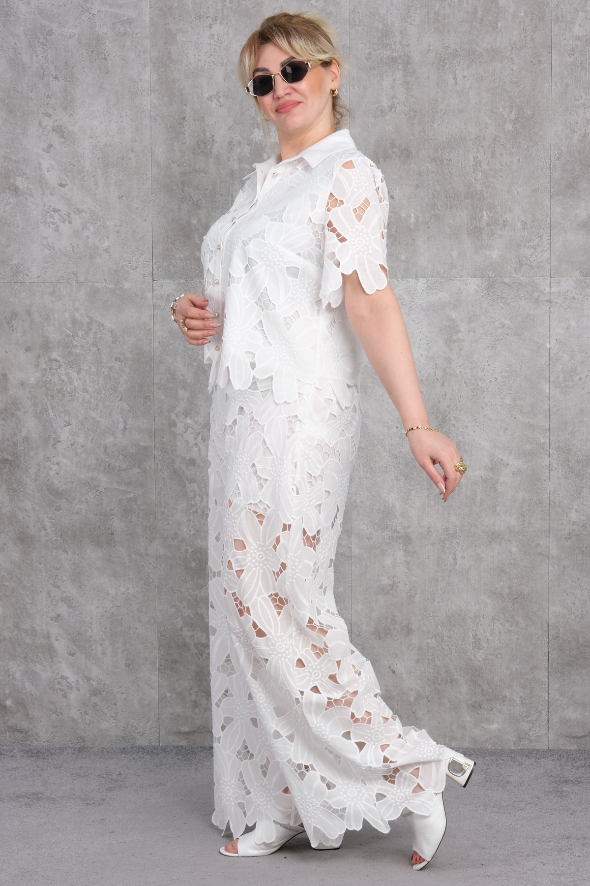 Büyük Beden İkili Takım-Beyaz