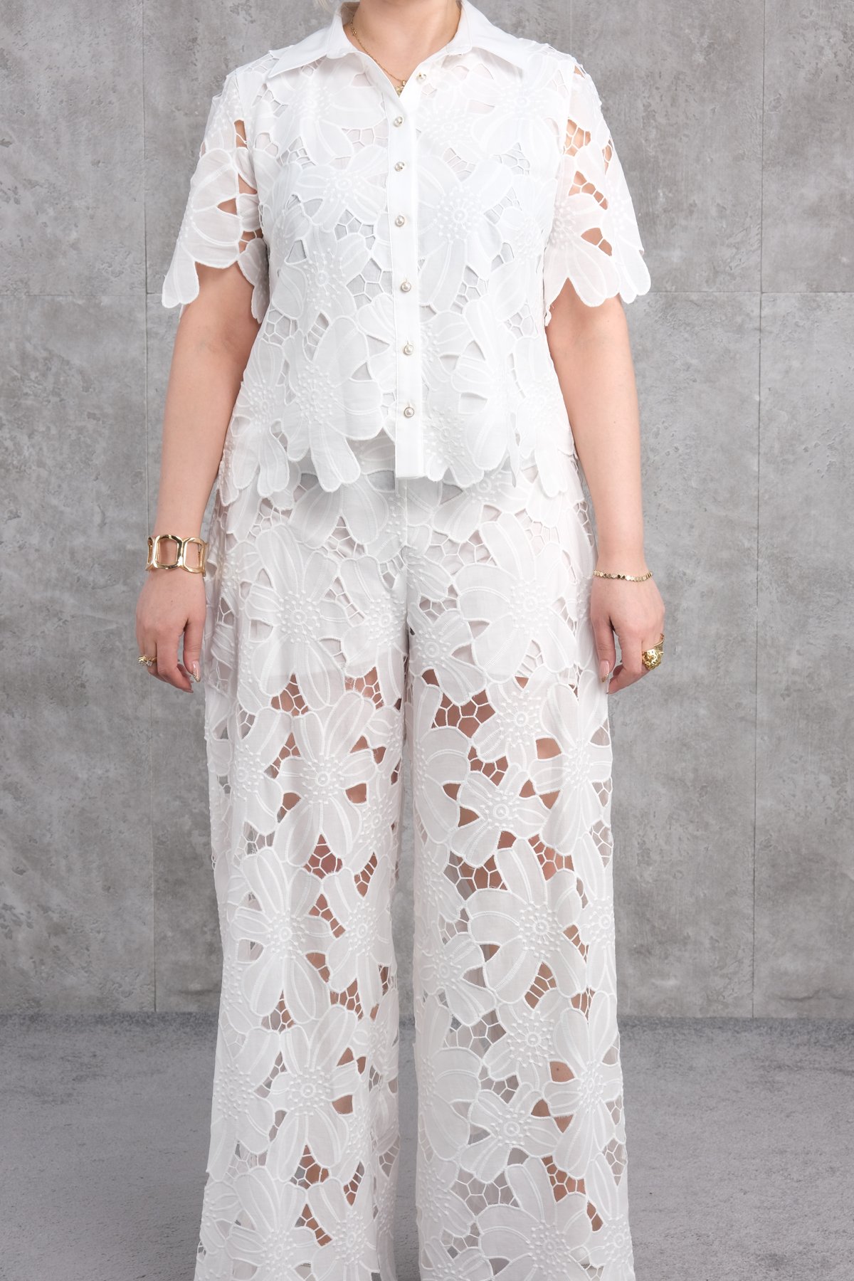 Büyük Beden İkili Takım-Beyaz