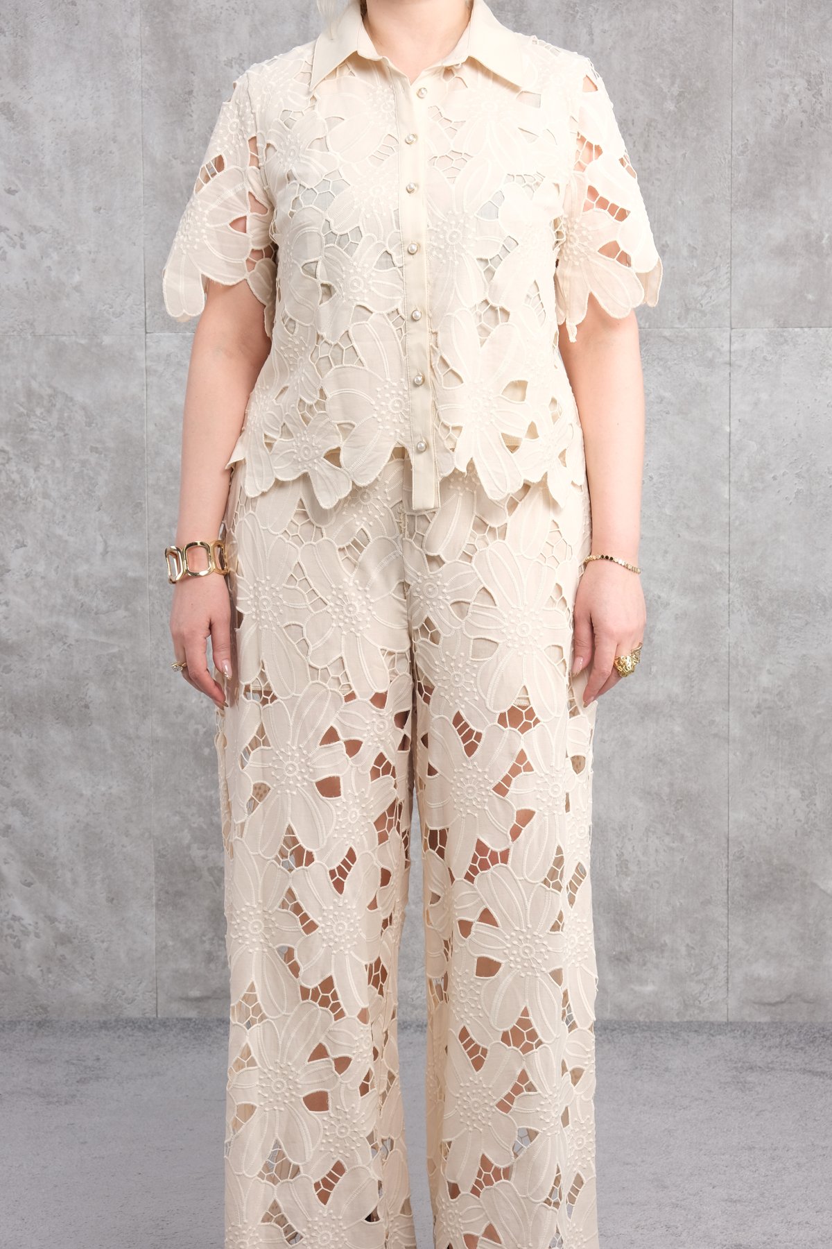 Plus Size Two-Piece Set-Beige