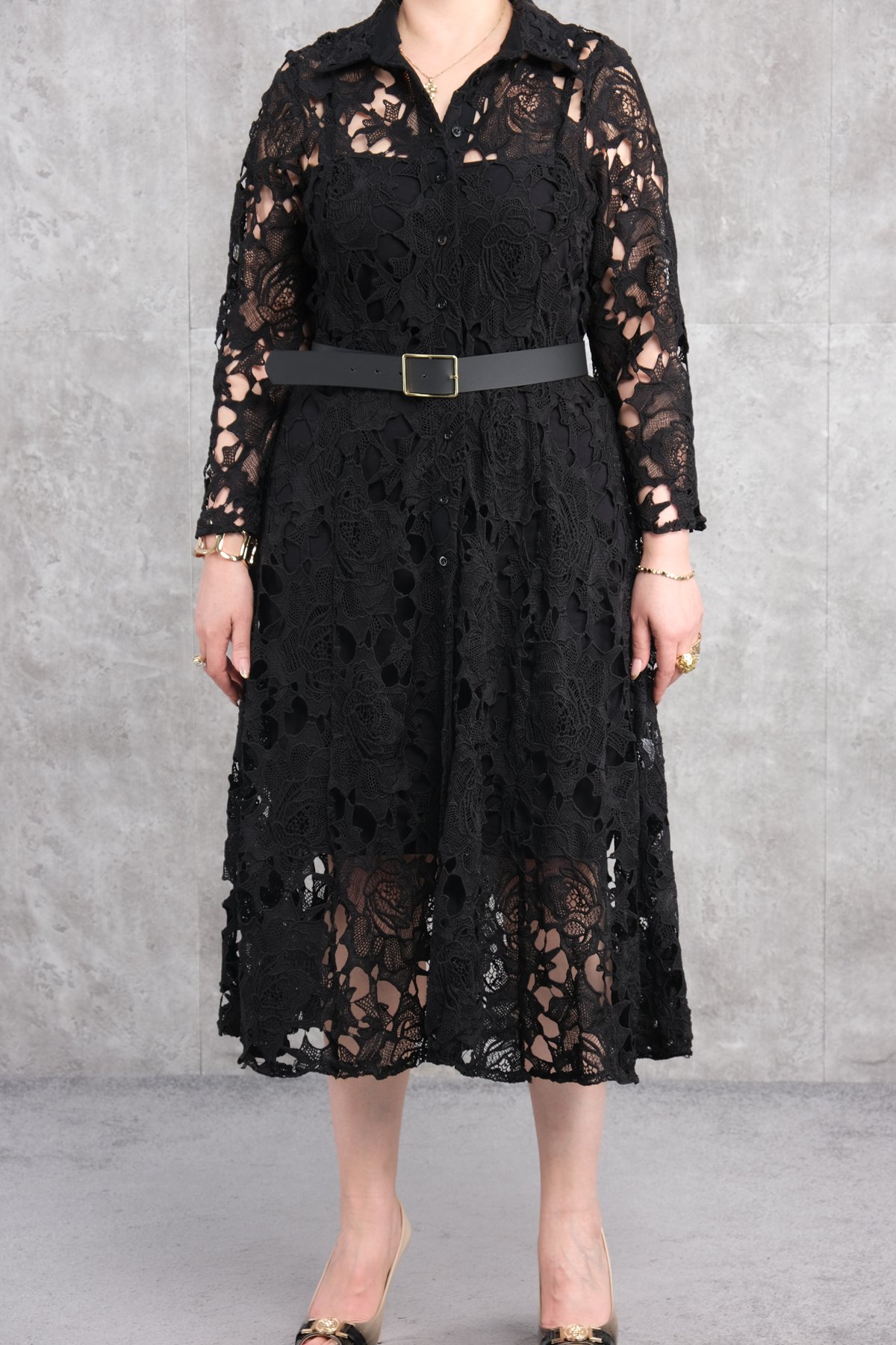 Büyük Beden Elbise-Siyah