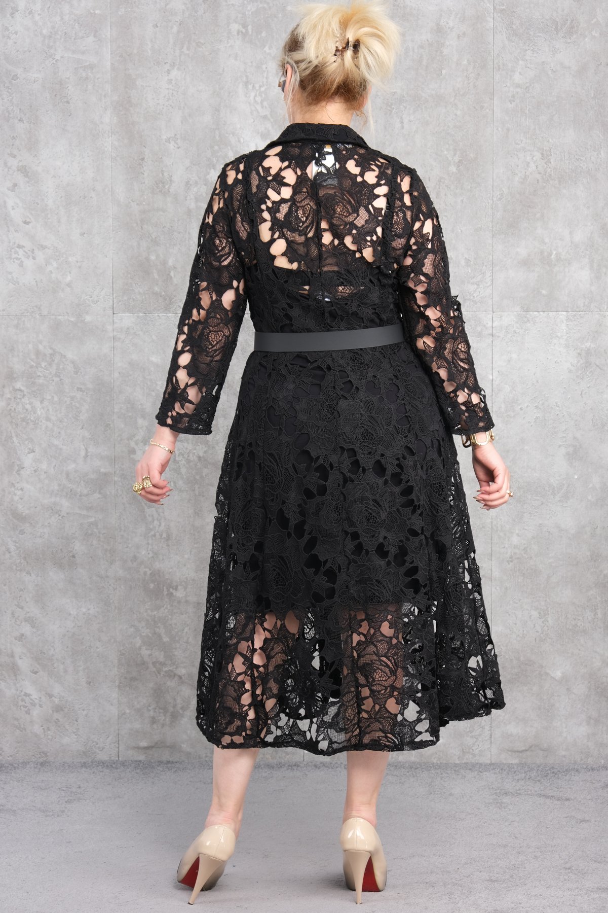 Платье больших размеров-Черный