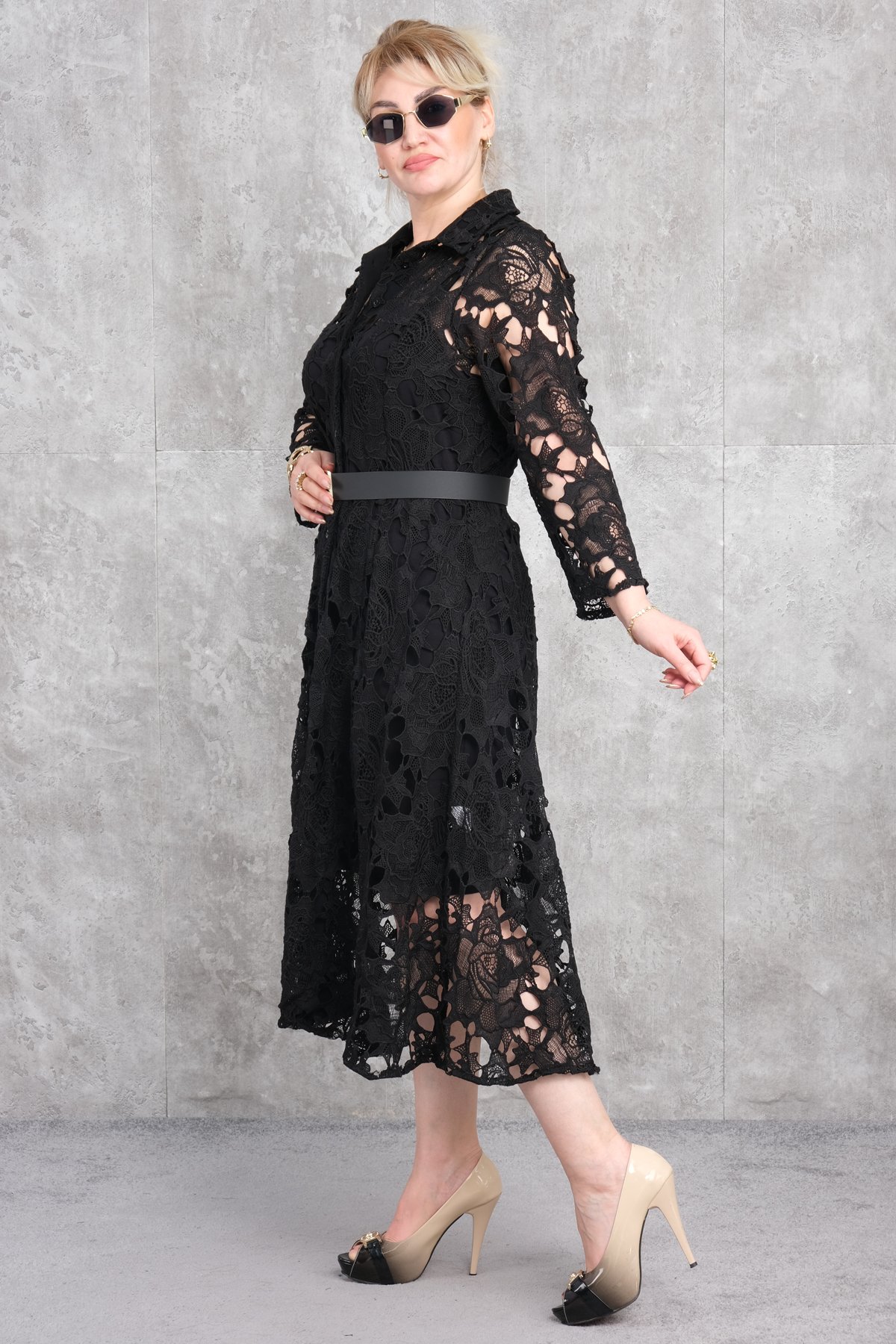 Платье больших размеров-Черный