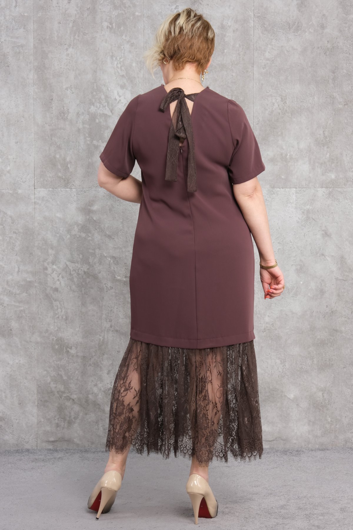 Super Plus Size Dress-Brown
