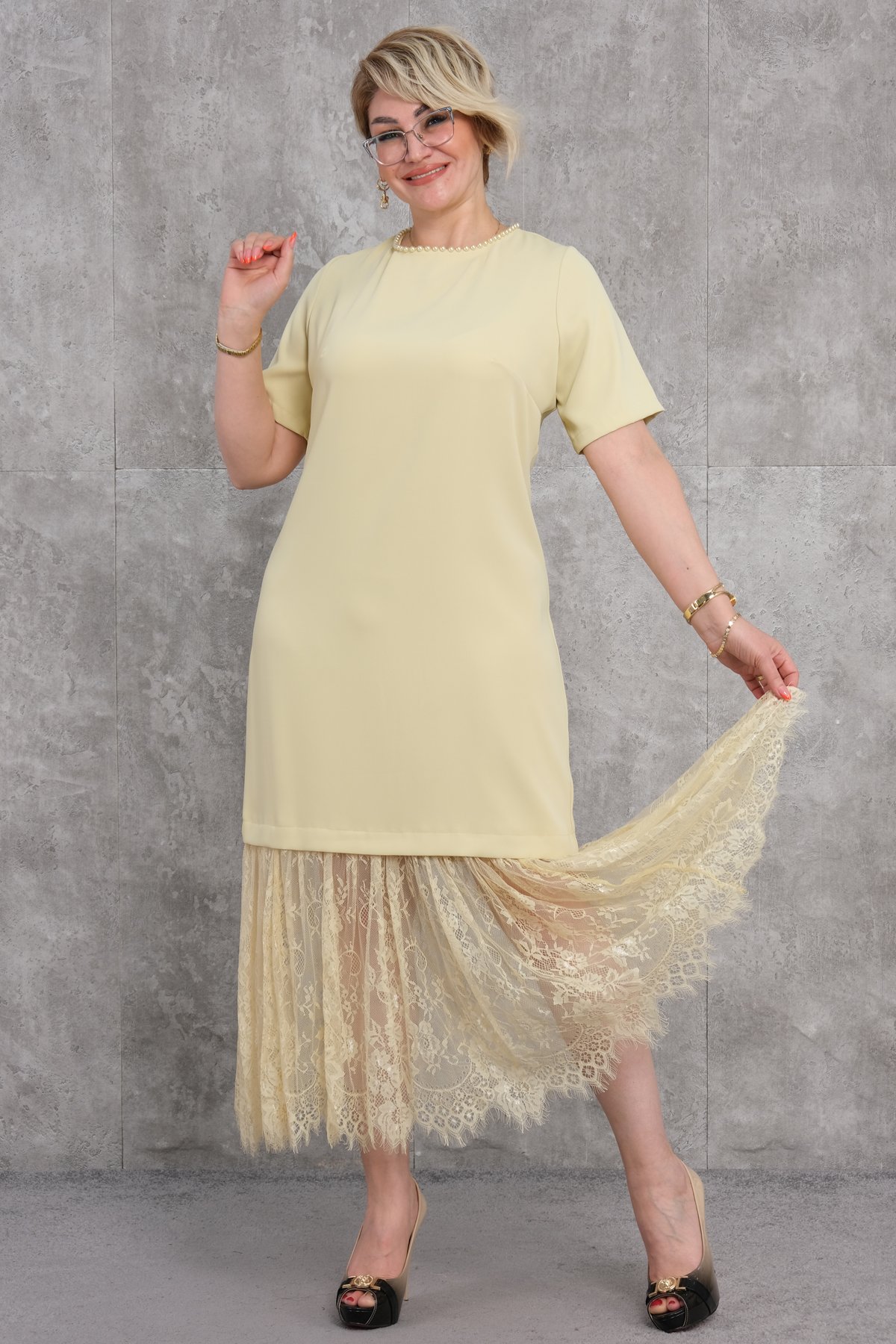 Plus Size Dress-Yellow