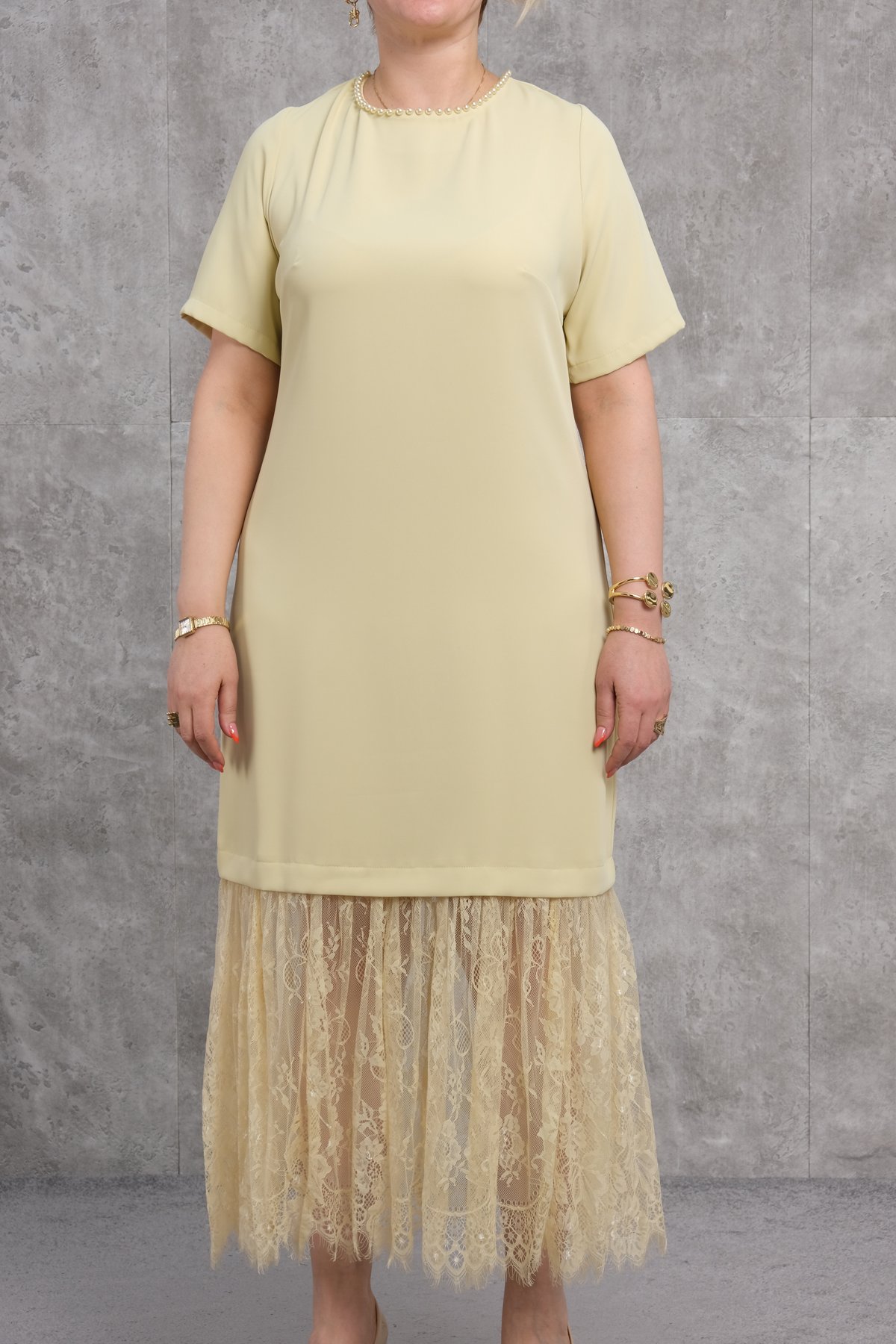 Plus Size Dress-Yellow