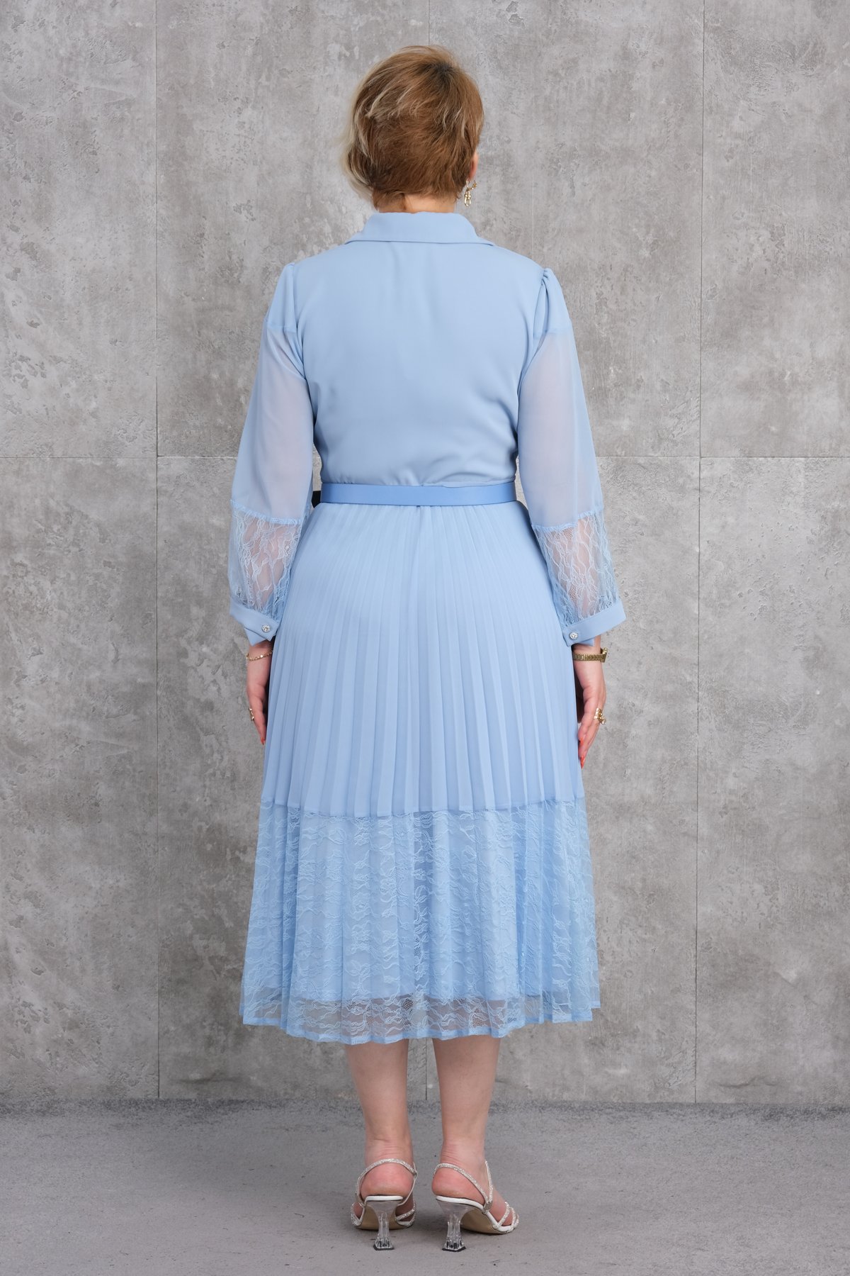 فستان مقاس كبير-الأزرق