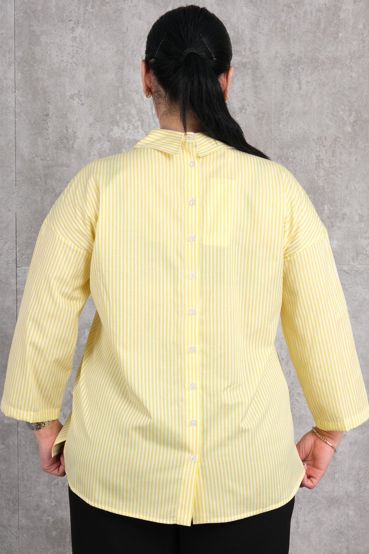 Рубашка больших размеров-Желтый