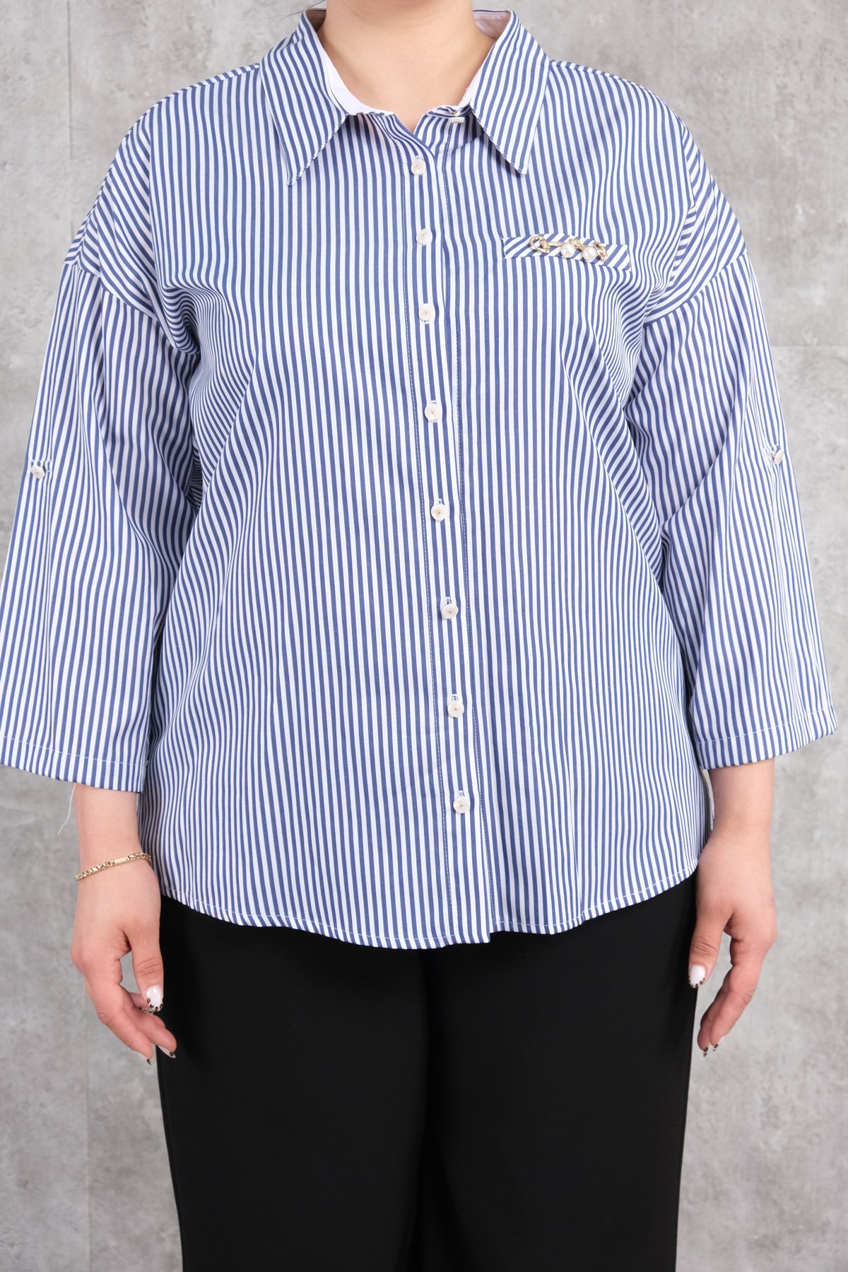 Plus Size Shirt-Dark Blue