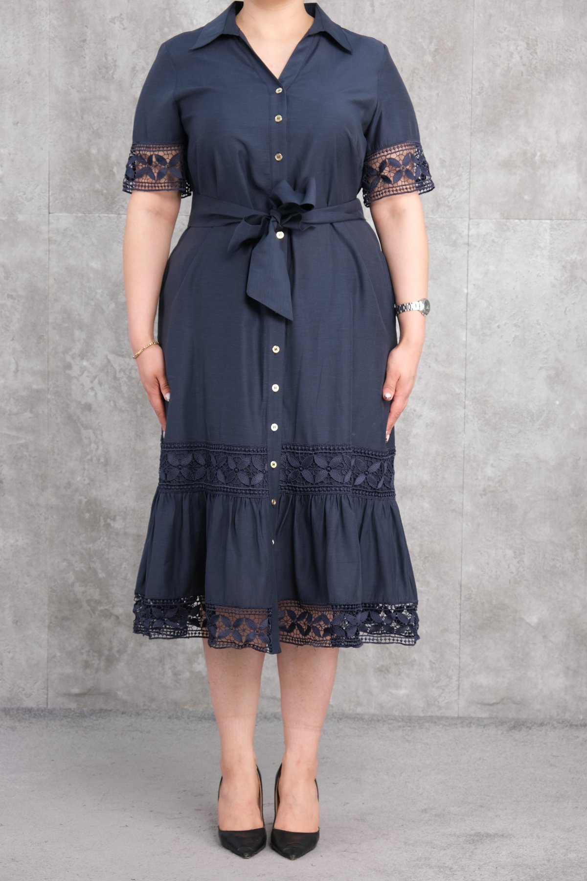 Супер баттал платье-Индиго