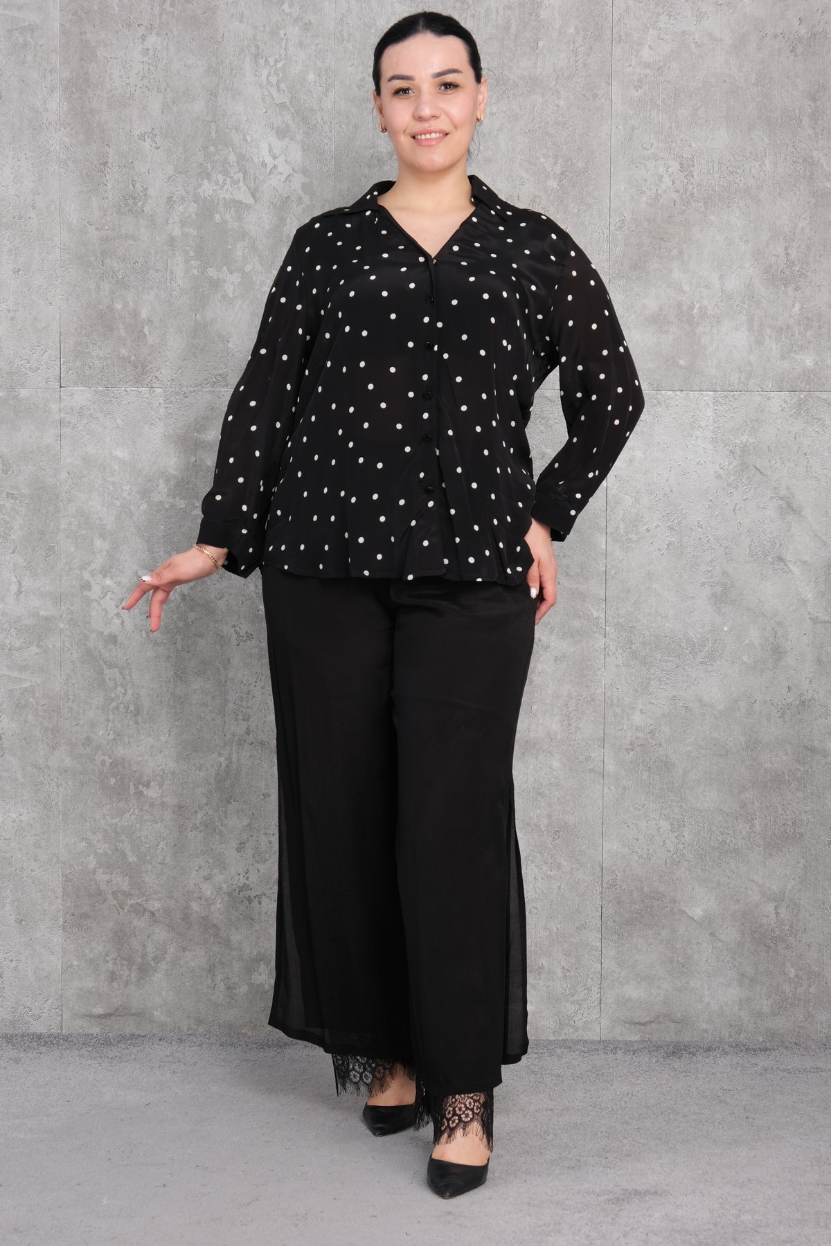 Plus Size Two-Piece Set-Black