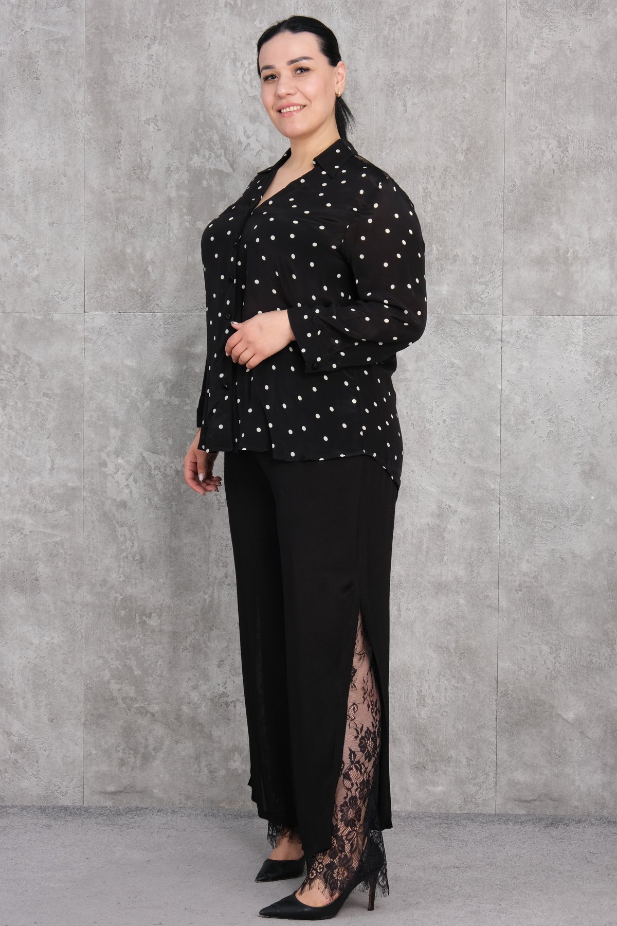 Plus Size Two-Piece Set-Black