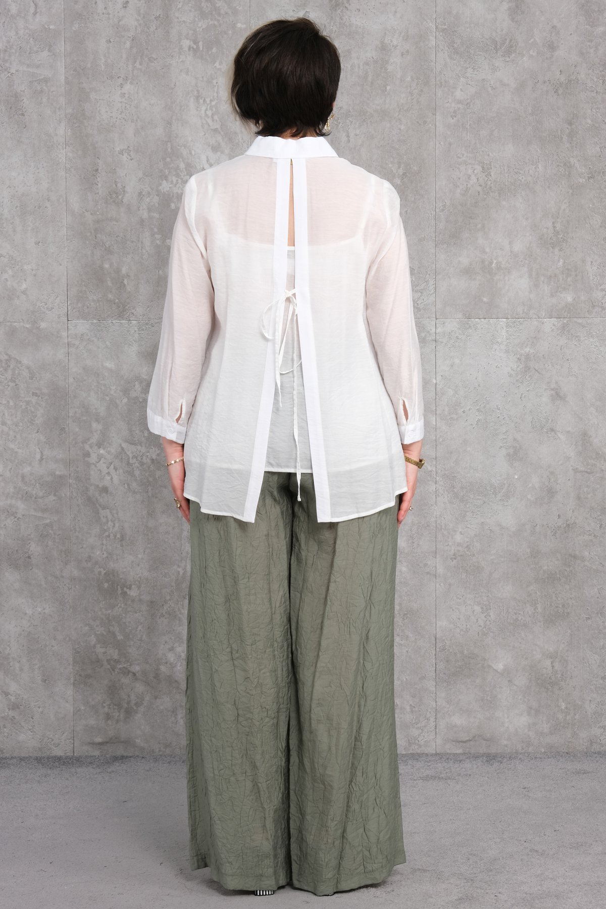 طقم من قطعتين مقاس كبير-أخضر النفط