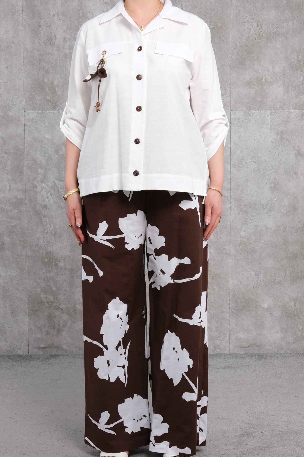 Комплект из двух предметов больших размеров-Коричневый