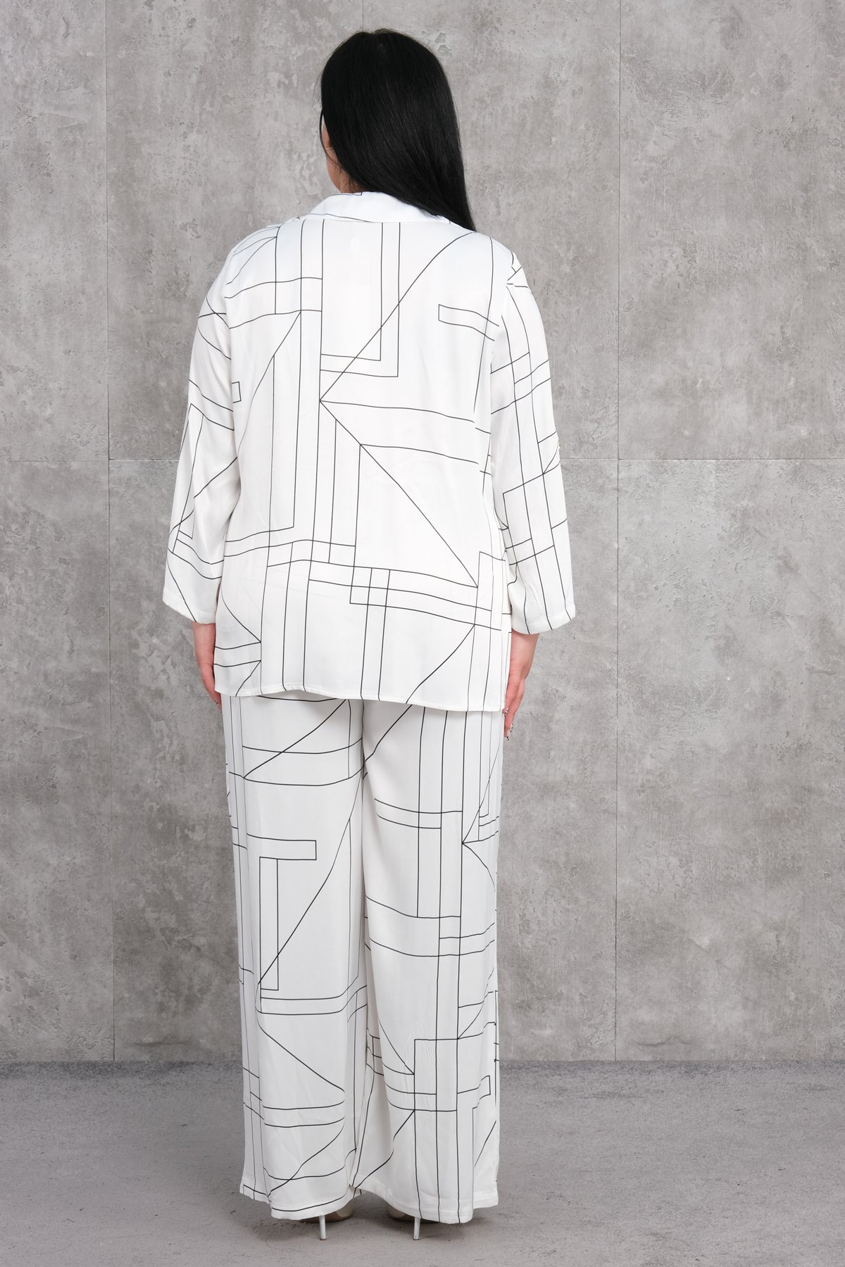 Super Plus Size Two-Piece Set-White