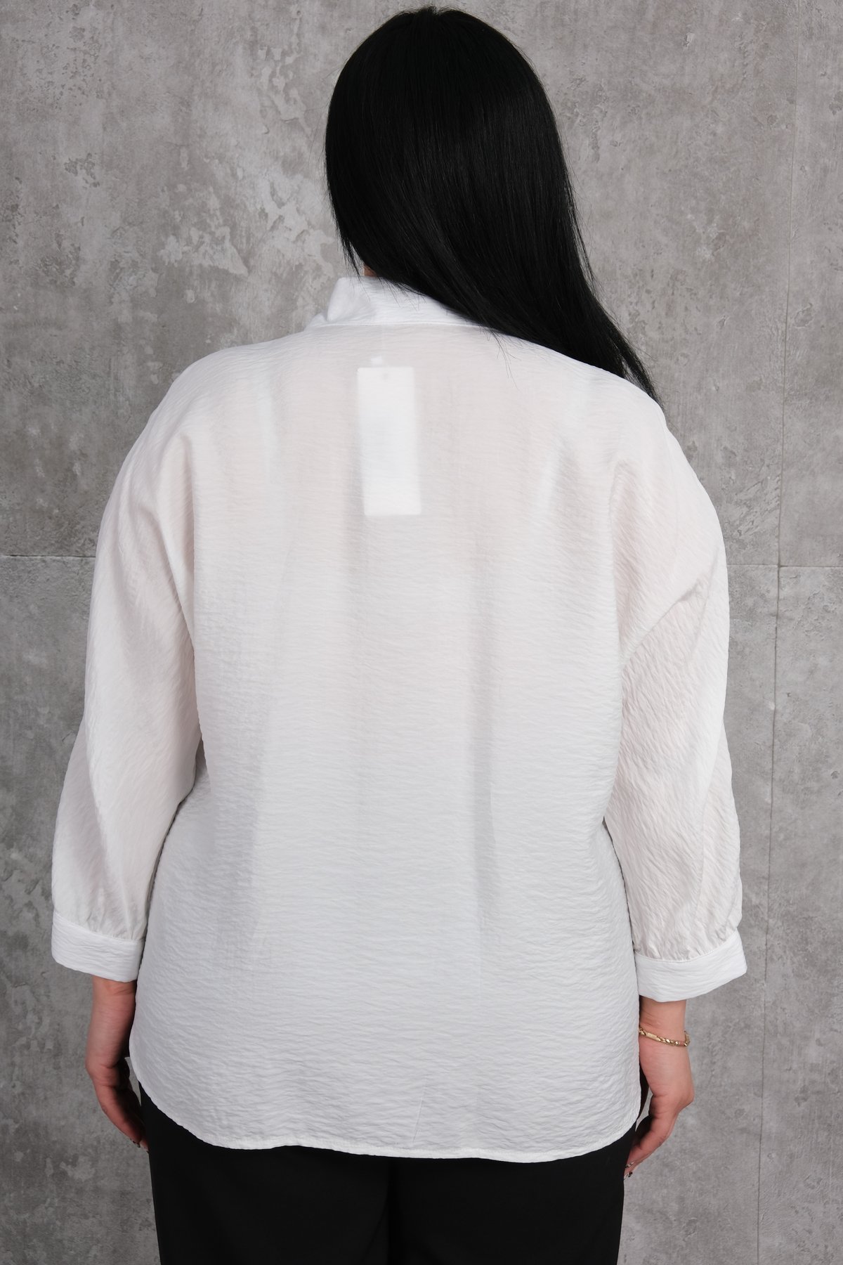 Рубашка больших размеров-Белый