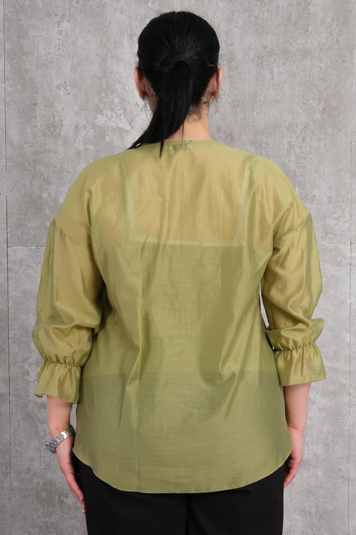 بلوزة مقاس كبير-الأخضر