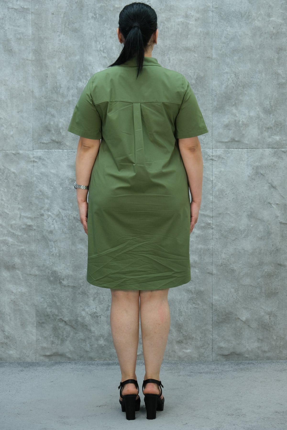 Платье больших размеров-Хаки