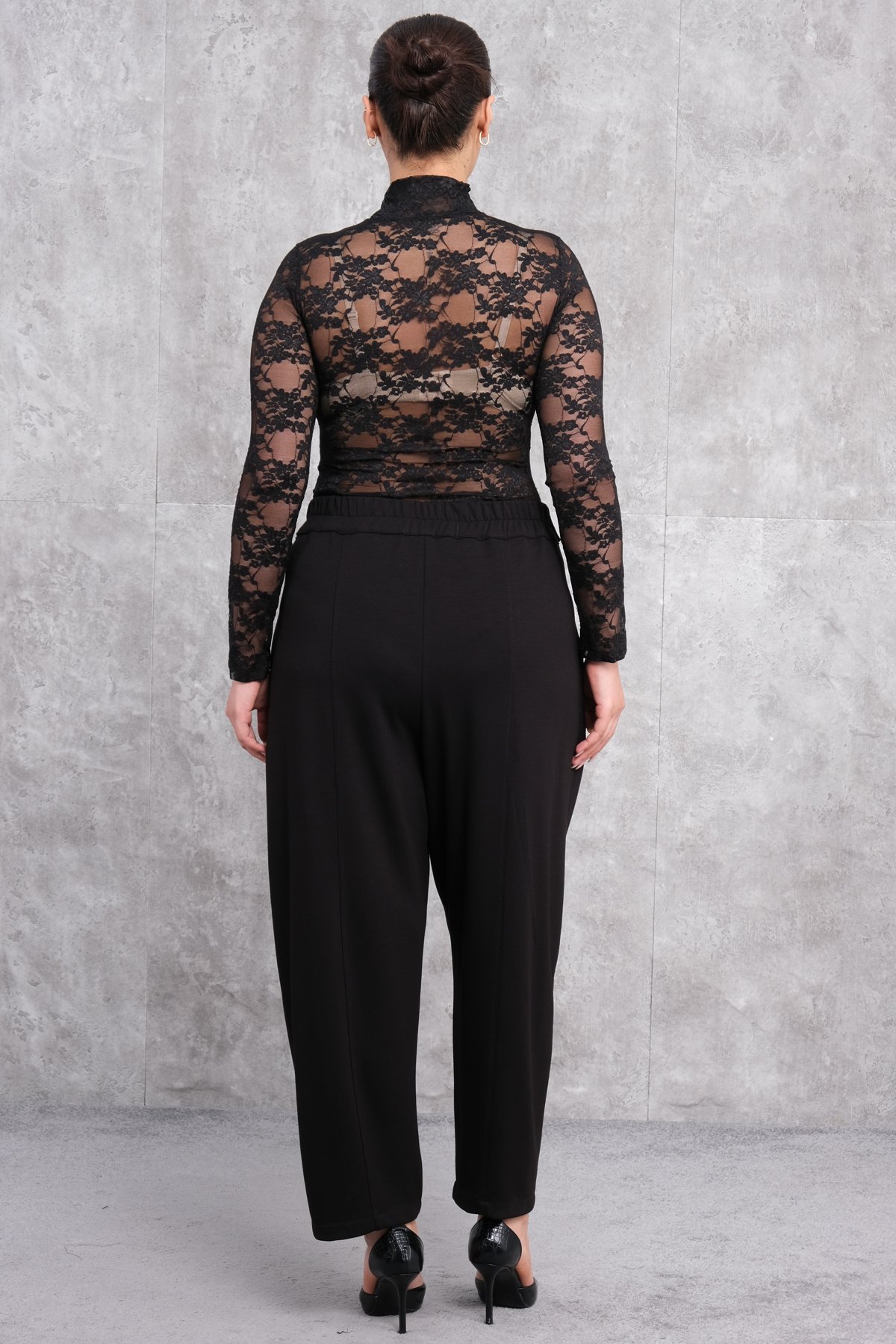 Брюки больших размеров-Черный