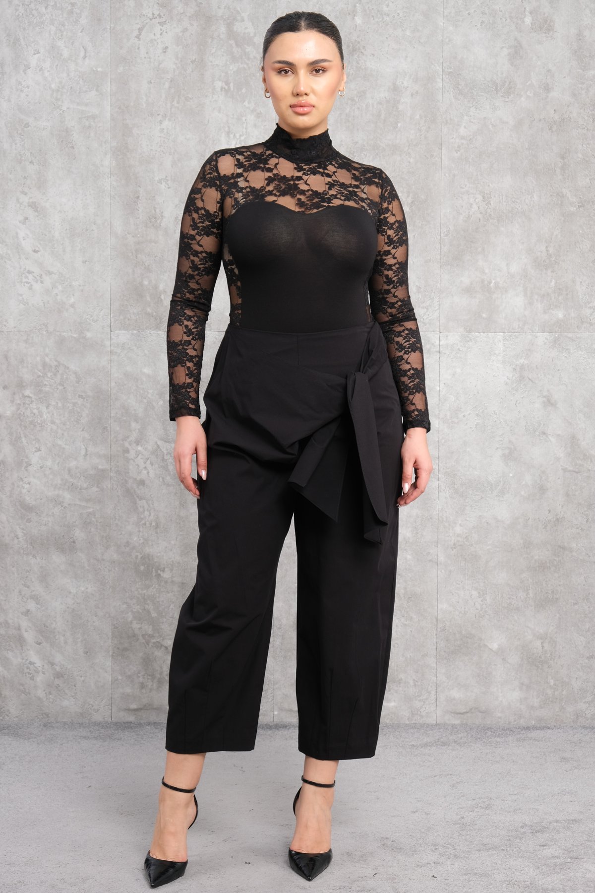 Брюки больших размеров-Черный