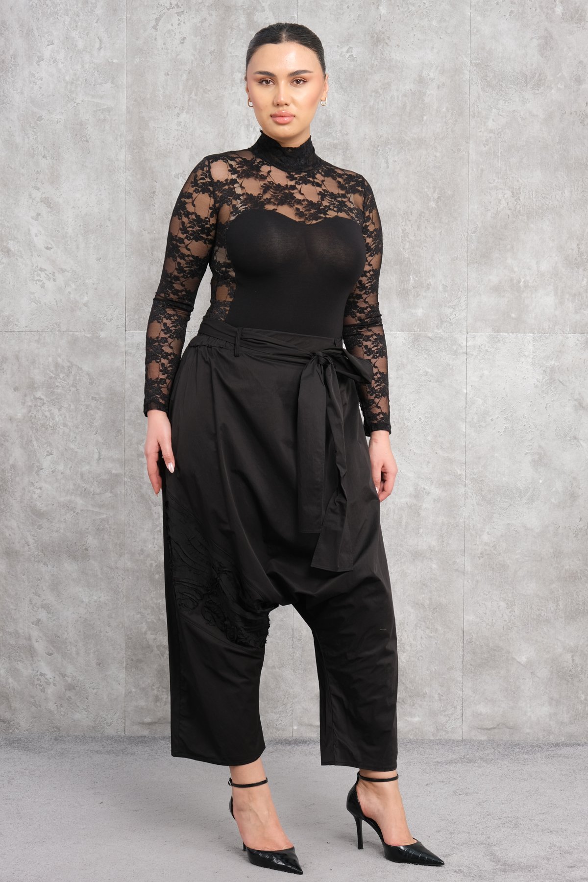 Брюки больших размеров-Черный